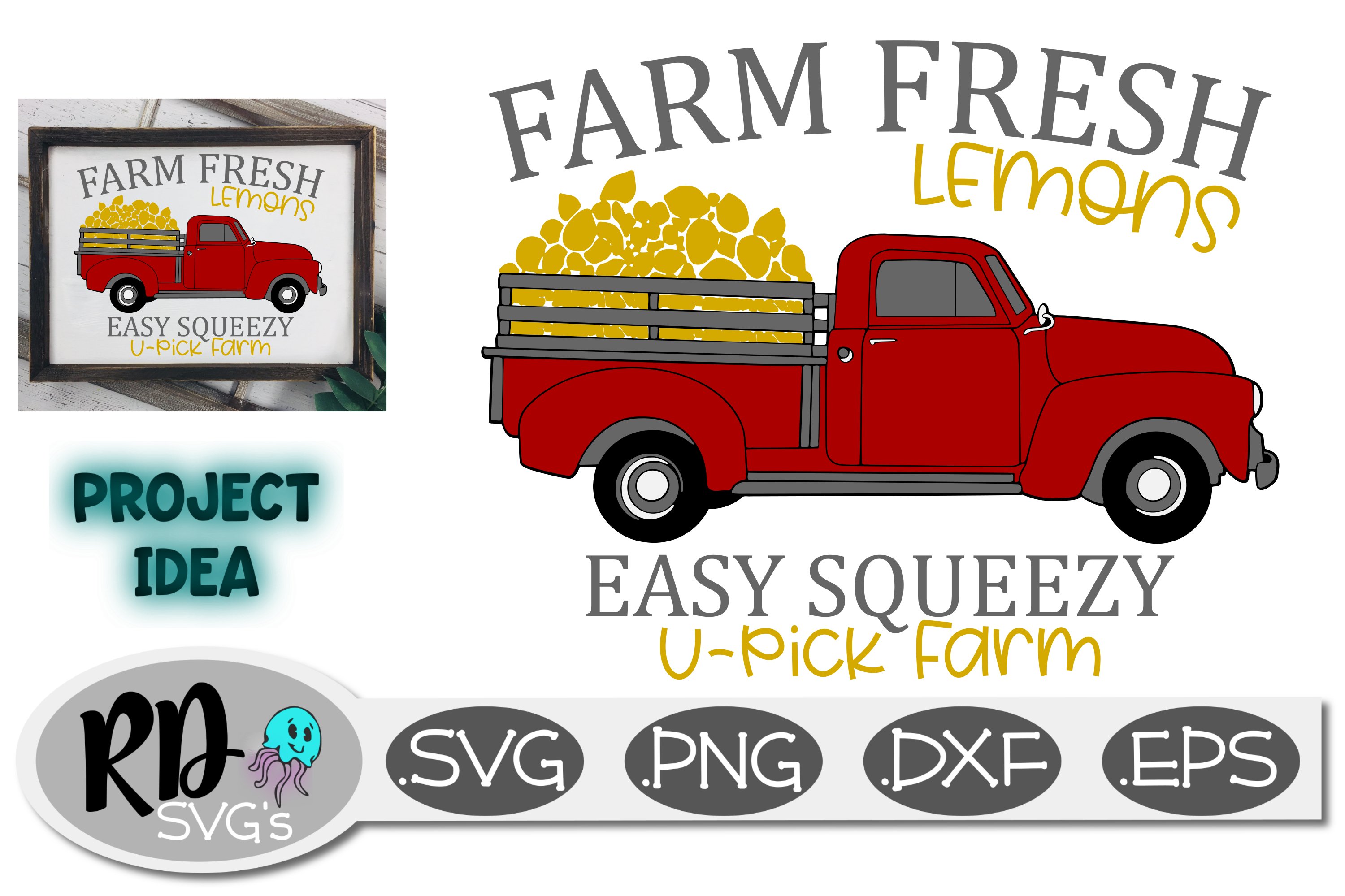 Download Lemon Farm Truck A Red Truck Svg For Your Cutting Machine 252764 Svgs Design Bundles