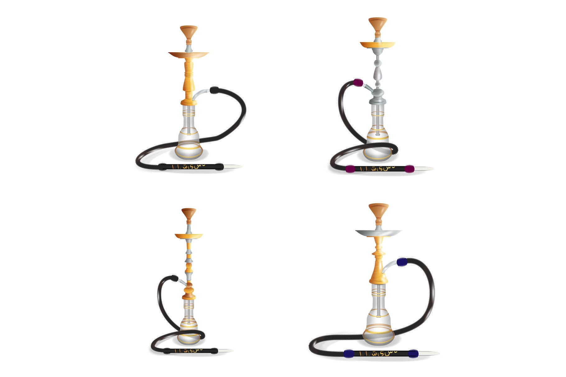 Hookah Vector Set. Hookahs Icons (677619) Illustrations Design Bundles