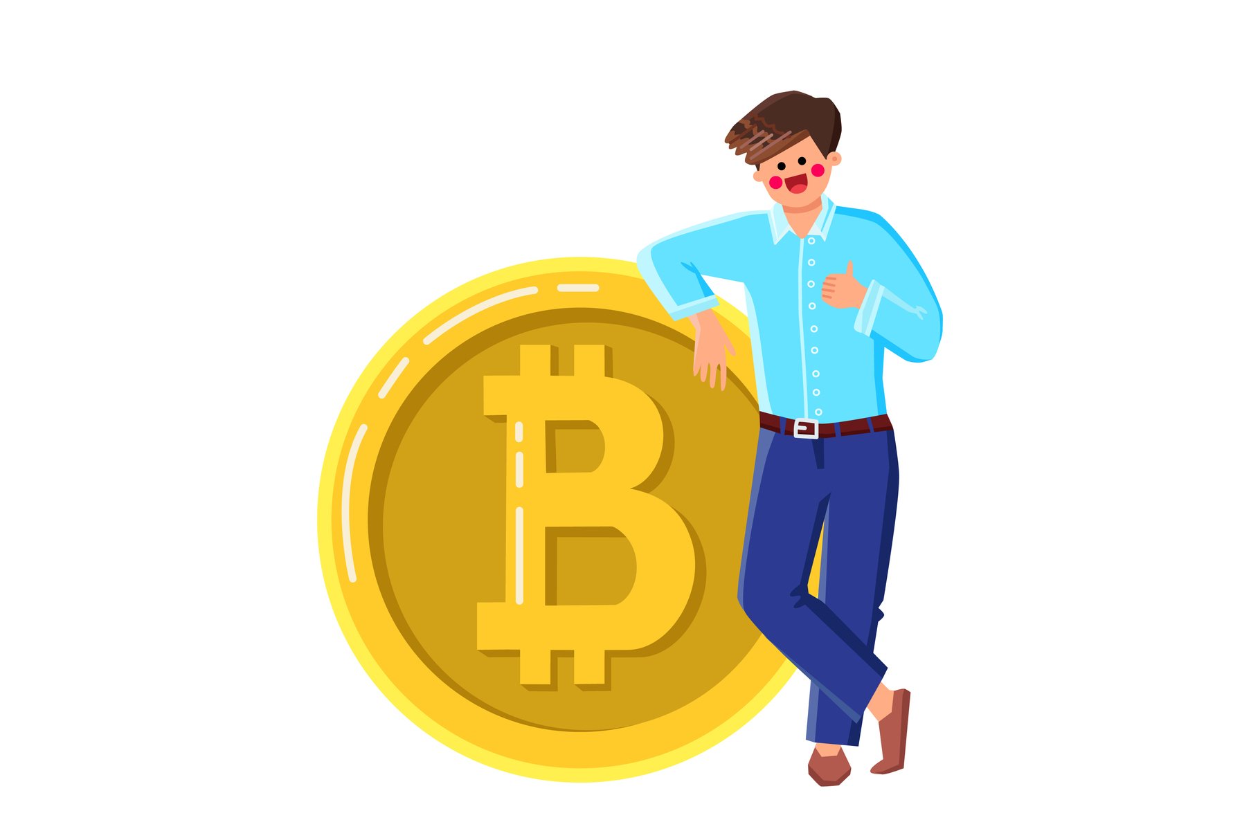 Crypto Trading Occupation Of Businessman Vector