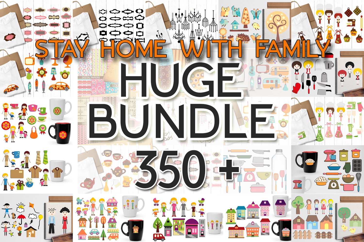 Download Huge Bundle Stay Home Family Illustrations 835364 Illustrations Design Bundles