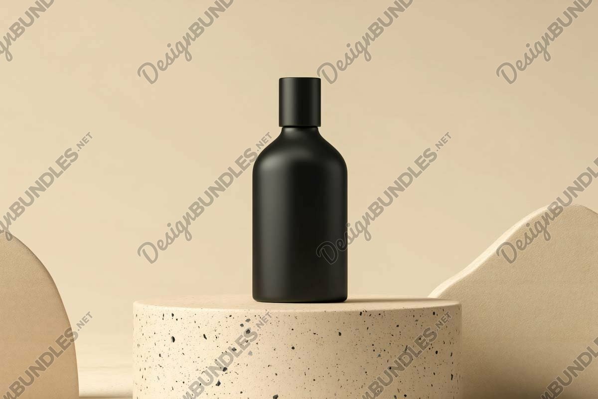 perfume black bottle mockup neatly placed on a (4561516)