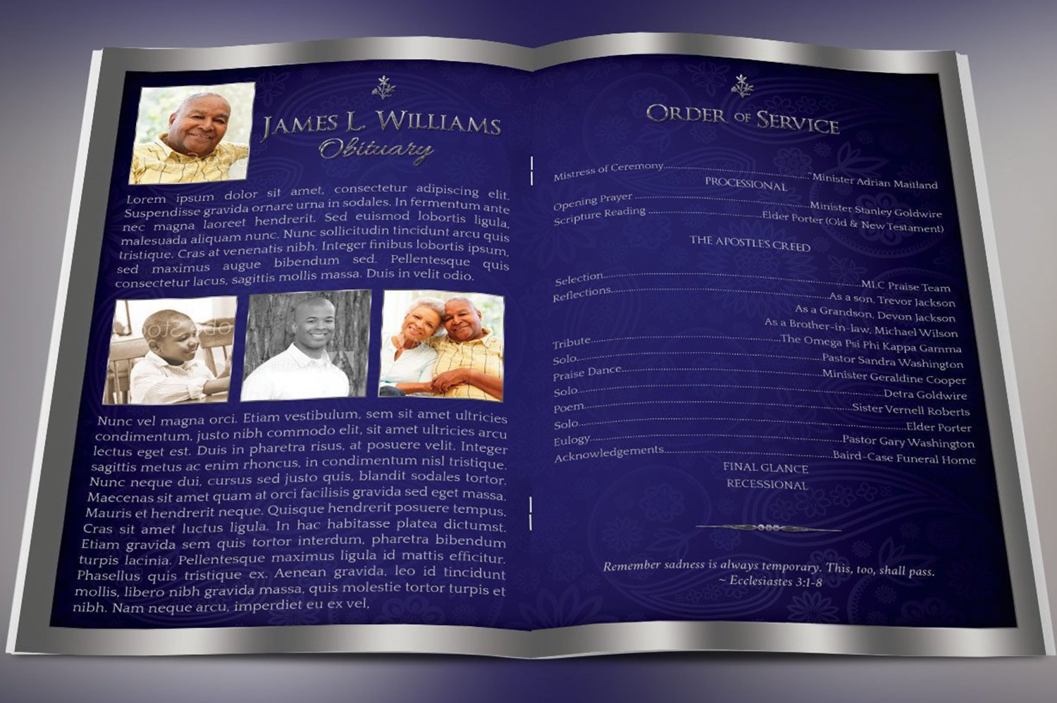 Dignity Funeral Program Template Bundle Publisher Word (255317