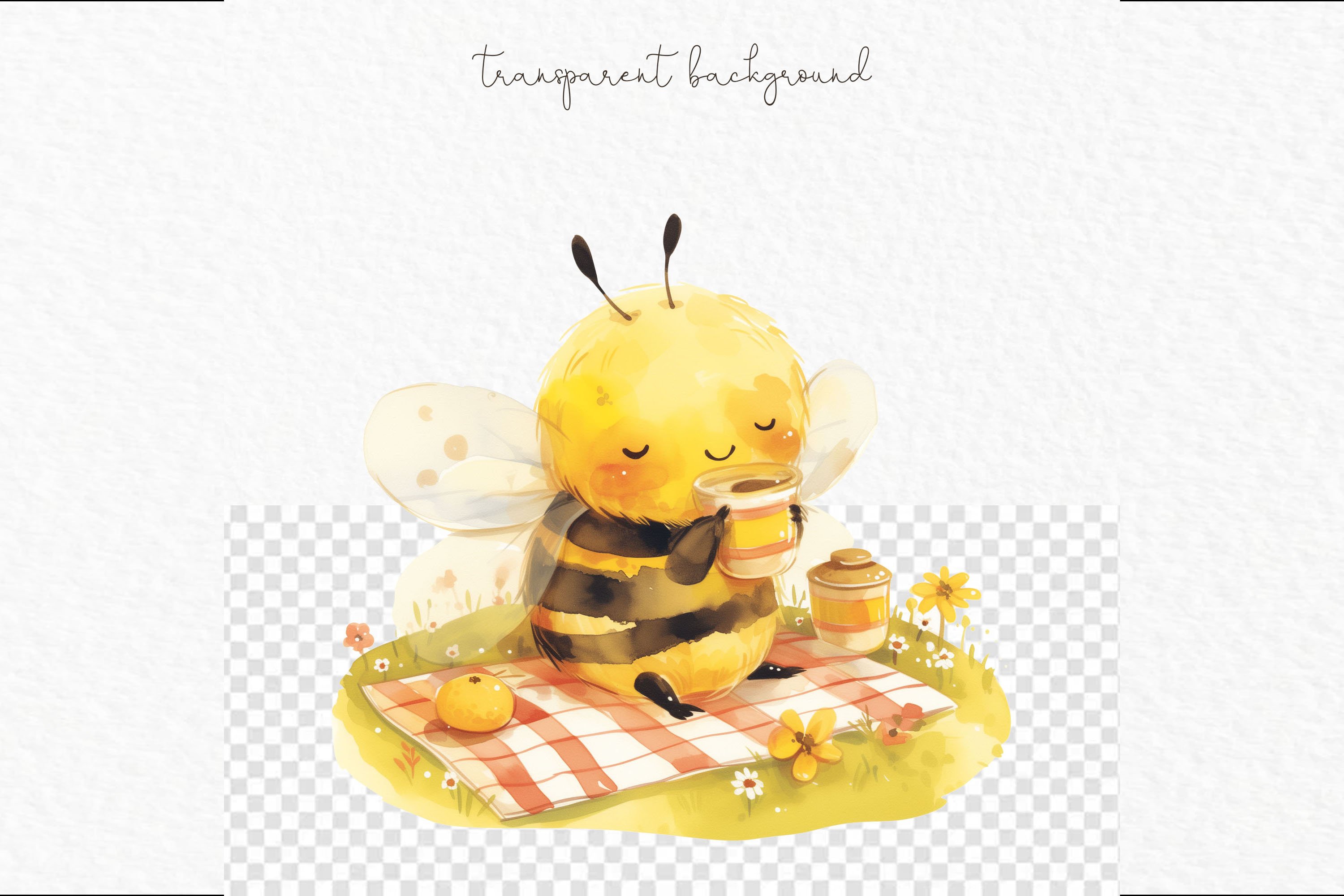 Bumble Honey Bee Clipart Cute Cartoon Baby Shower Png