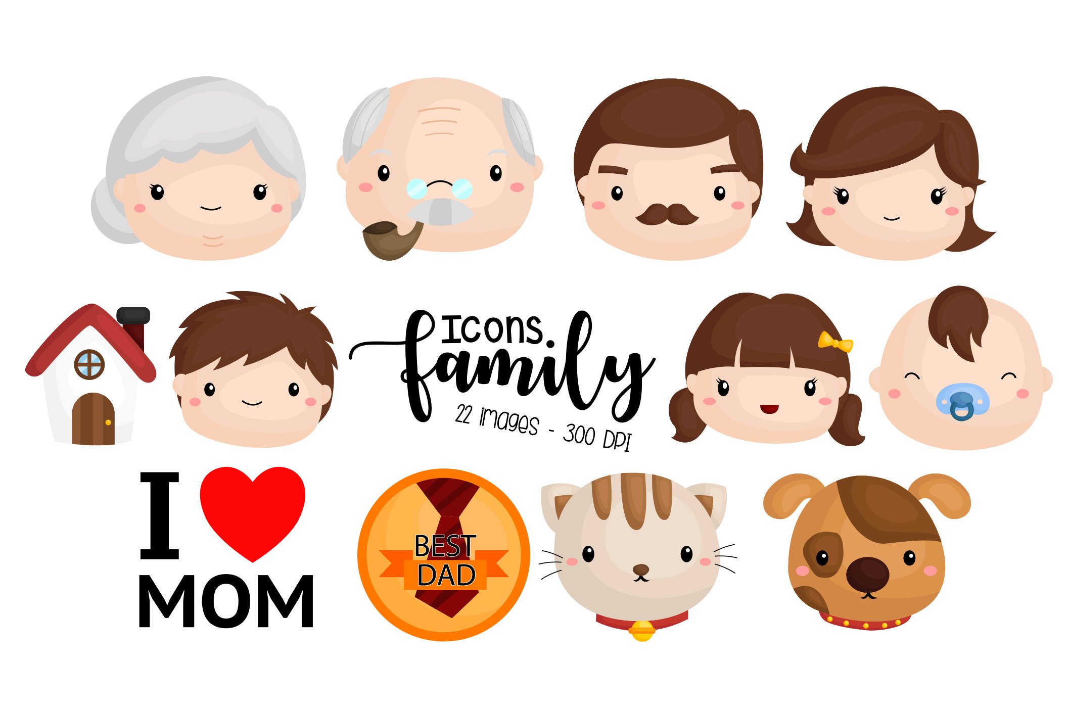 Family Icon Clipart - Cute Family Tree Clip Art, image size:2115x1409