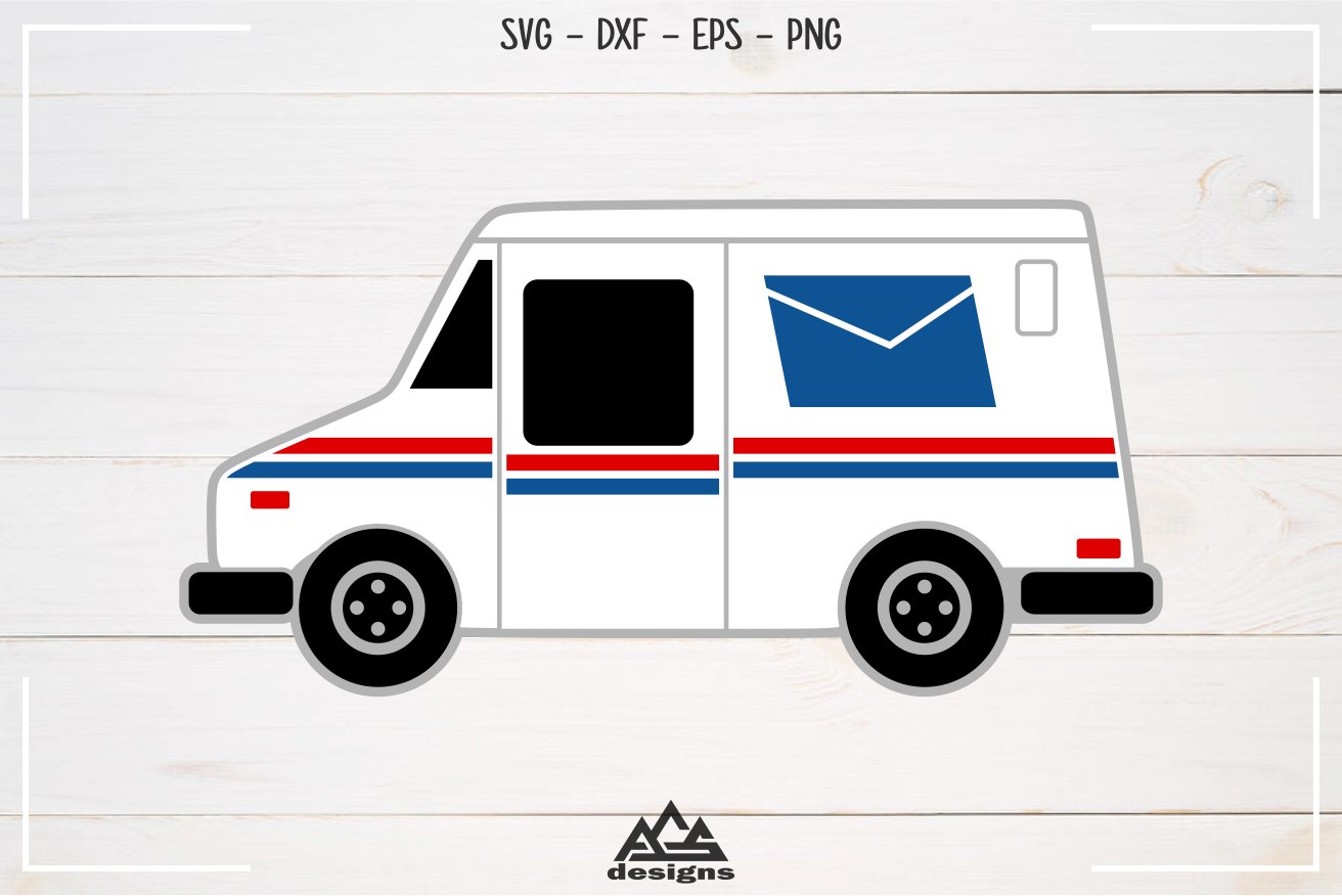 Mail Truck Svg Design (412090) Cut Files Design Bundles