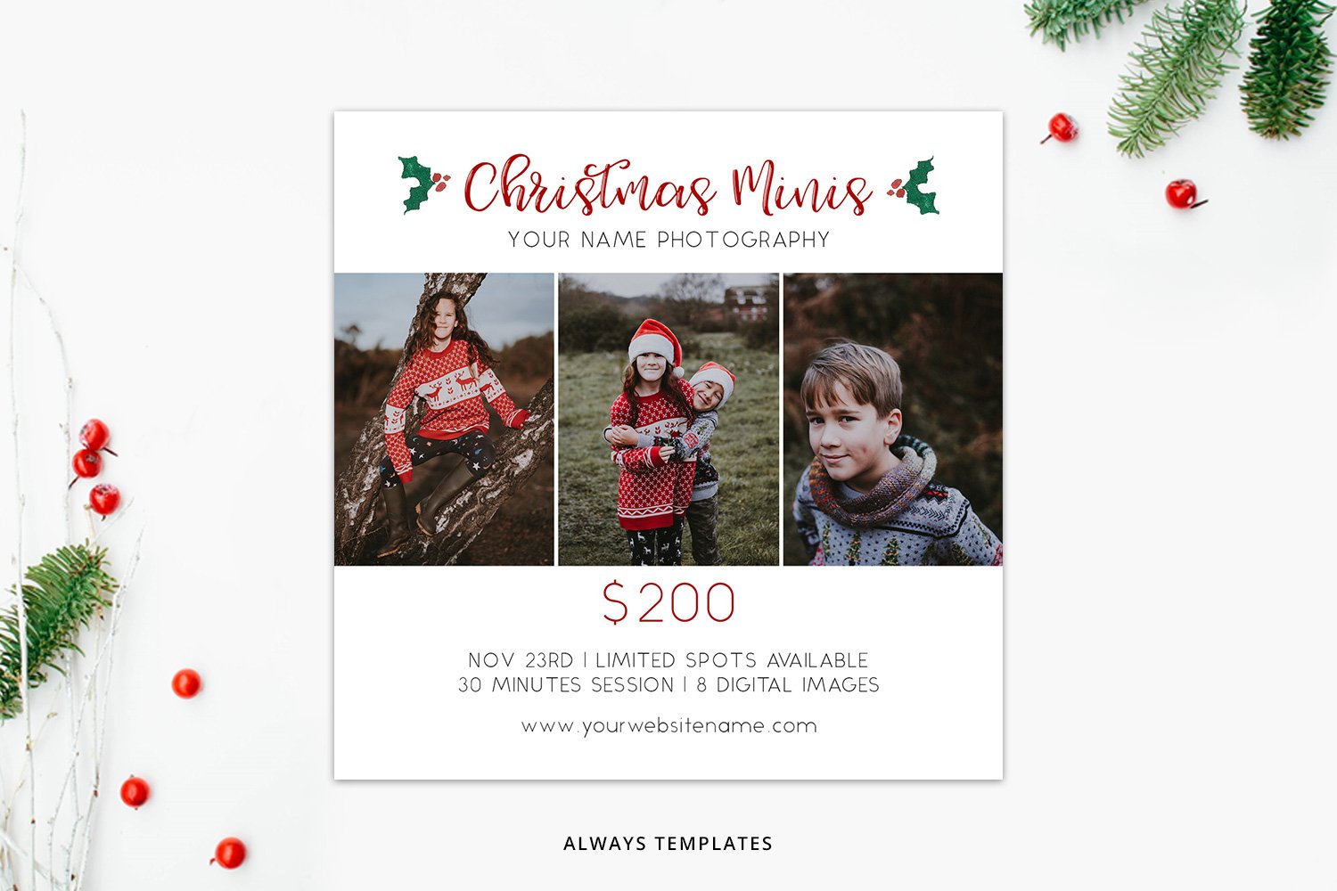 Christmas Mini Sessions Template PM008