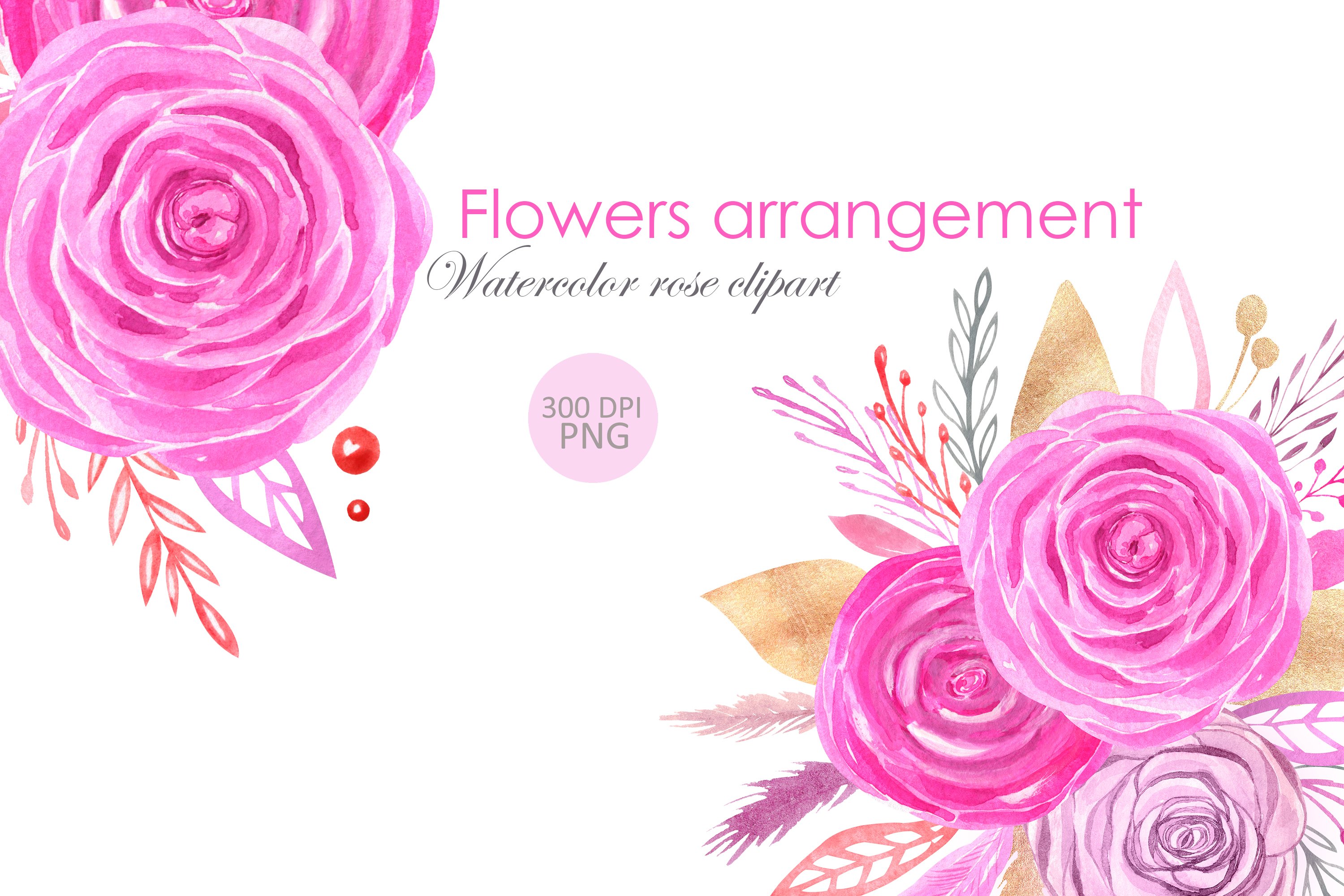 Watercolor Pink Rose Clipart Floral Arrangement Clip Art Clipart Design Bundles Watercolor Pink Rose Clipart Floral Arrangement Clip Art Clipart Design Bundles