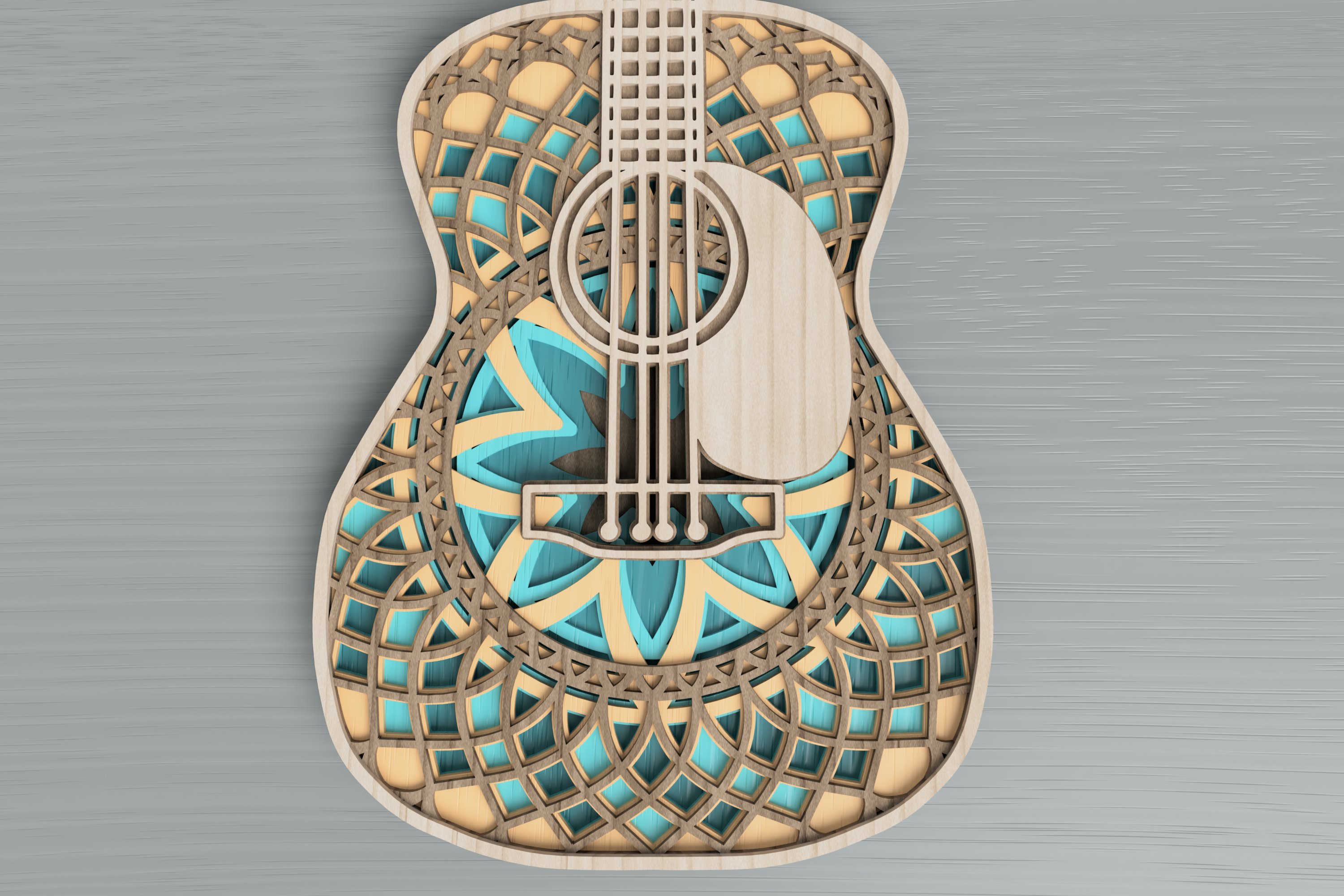 Guitar laser cut file (1147183) Cut Files Design Bundles