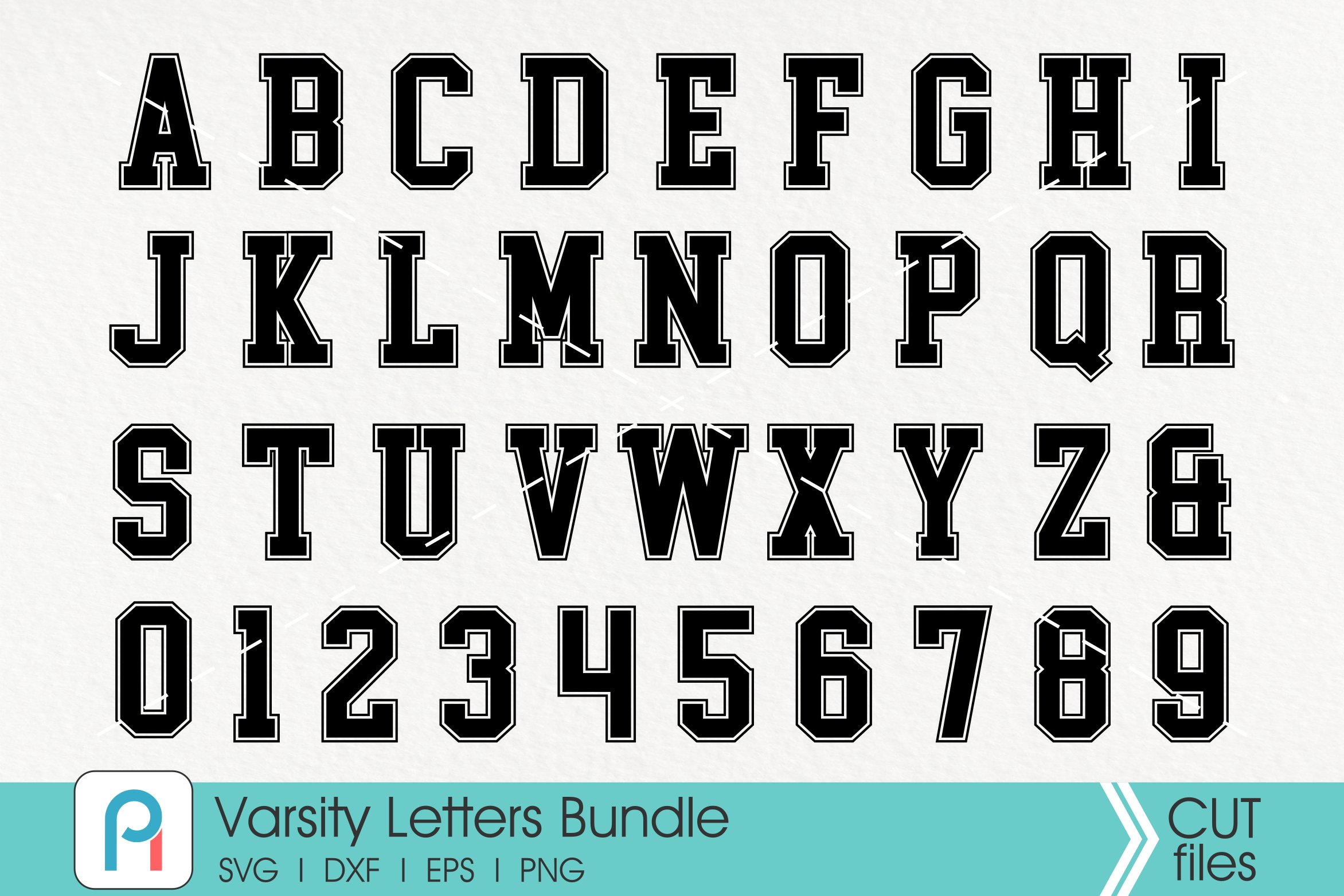 Athletic Letters Varsity Alphabet Font Inch BONUS Snap Tab Eyelet 
