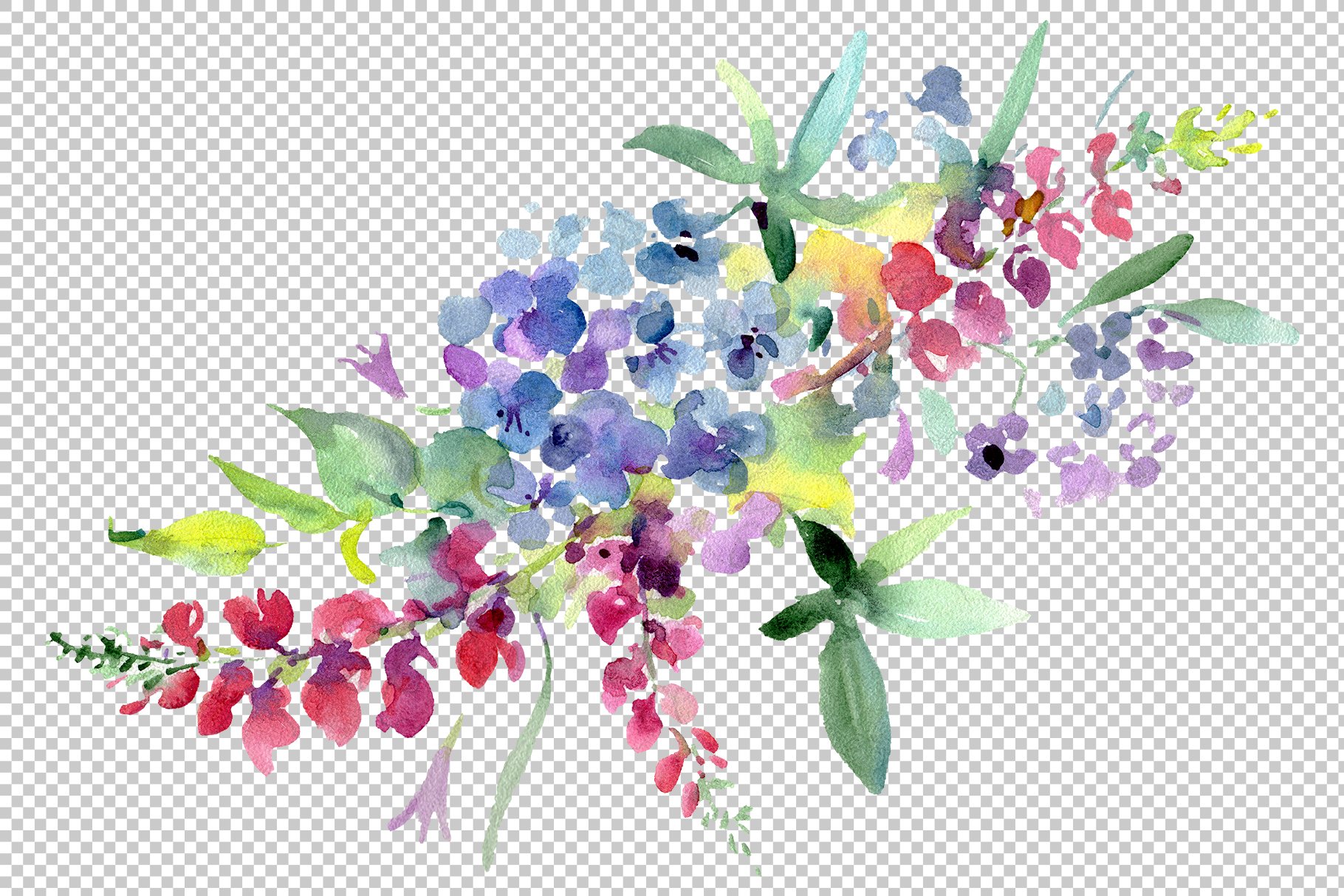 Bouquet of flowers Colombo watercolor PNG (303868) Illustrations