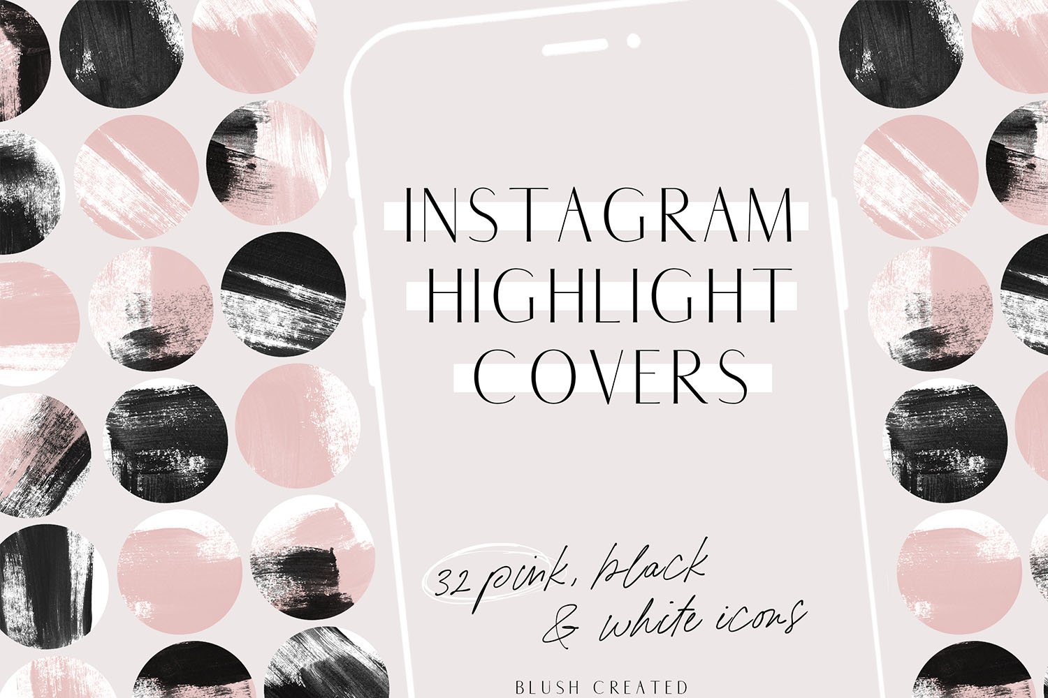 Pink Black Instagram Highlight Cover Icons 537545 Icons Design Bundles pink black instagram highlight cover icons