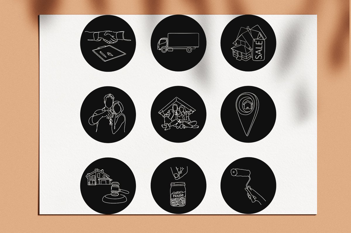 Instagram Story Highlight Icons. Real Estate Highlight Cover (756339) | Branding | Design Bundles