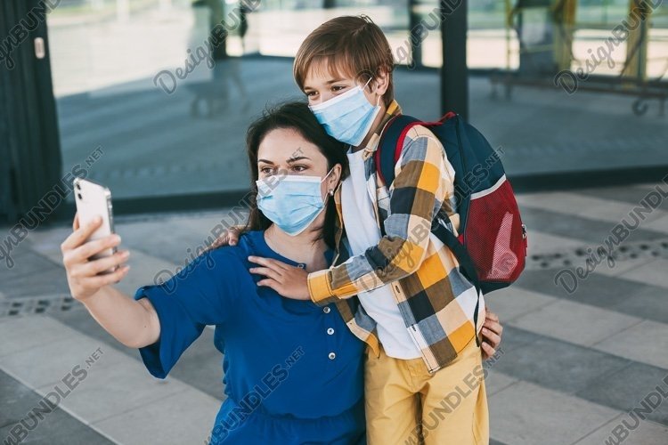 child wearing backpack