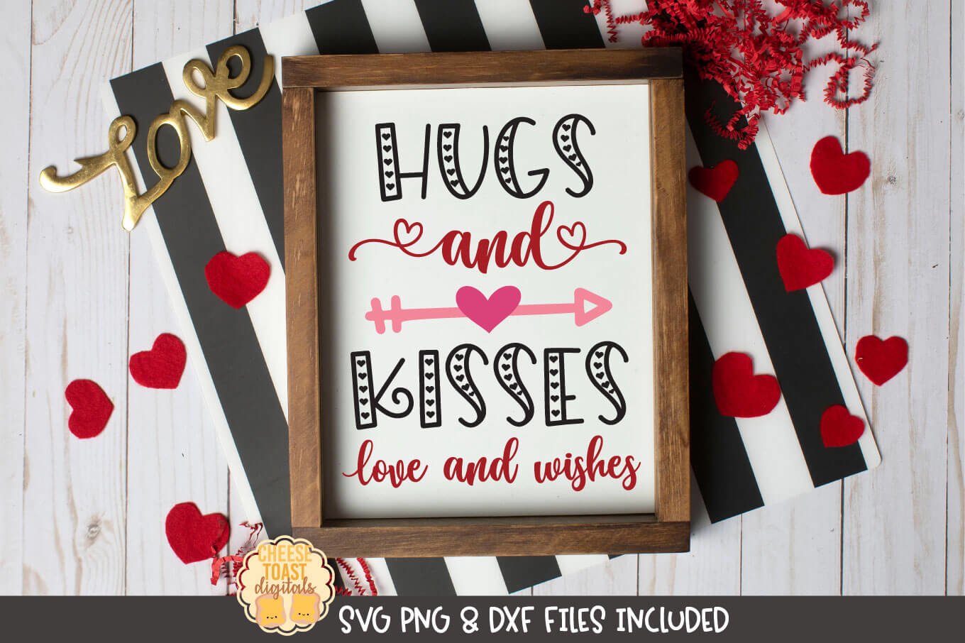 Valentine Svg Hugs And Kisses Love And Wishes Sign Cut Files Design Bundles