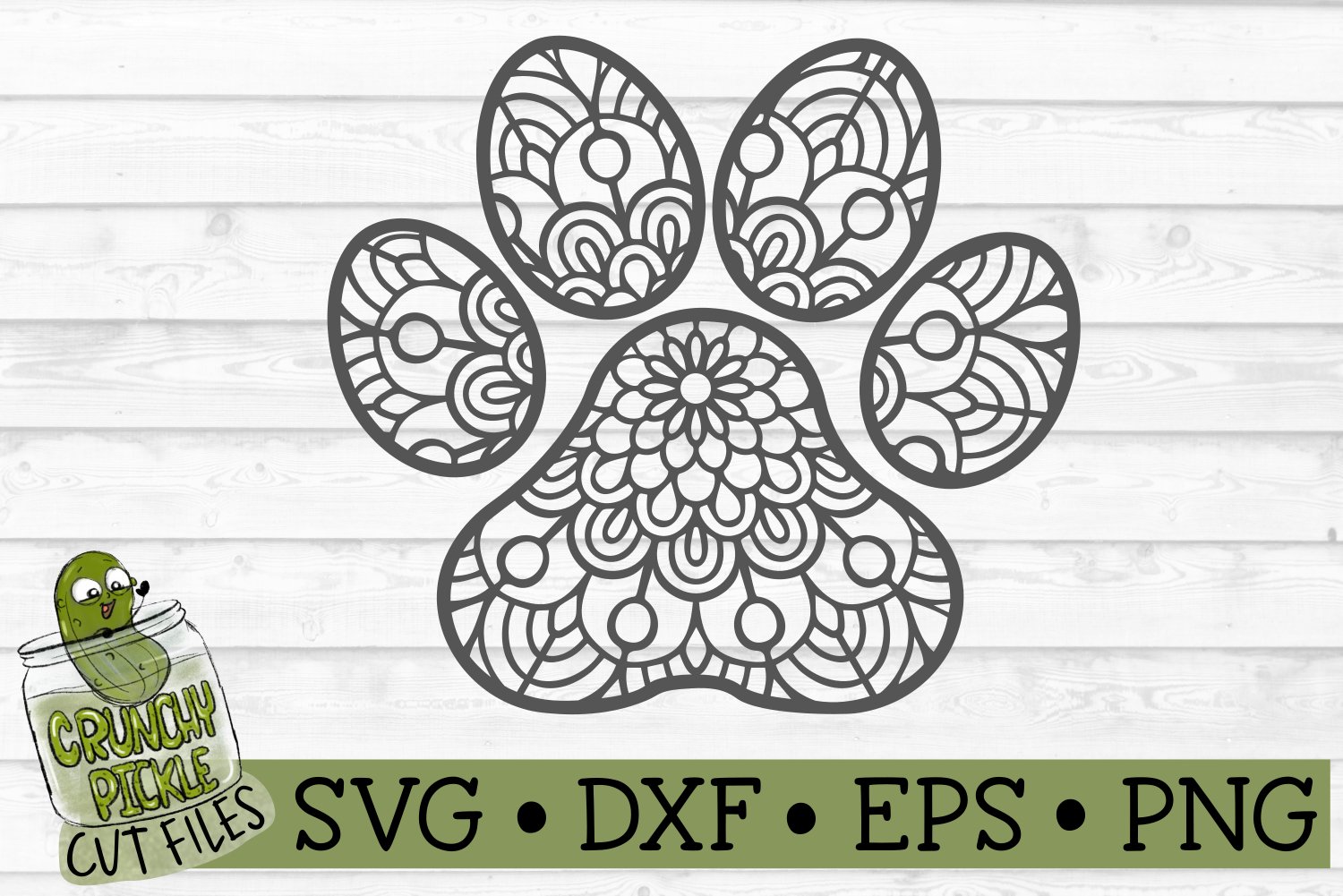 Mandala Paw Print SVG Cut File (685794) | Cut Files | Design Bundles