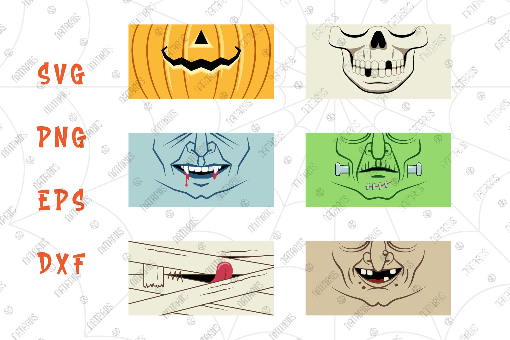 Download Svg Bundle 6 Funny Halloween Designs For Face Mask 788937 Cut Files Design Bundles