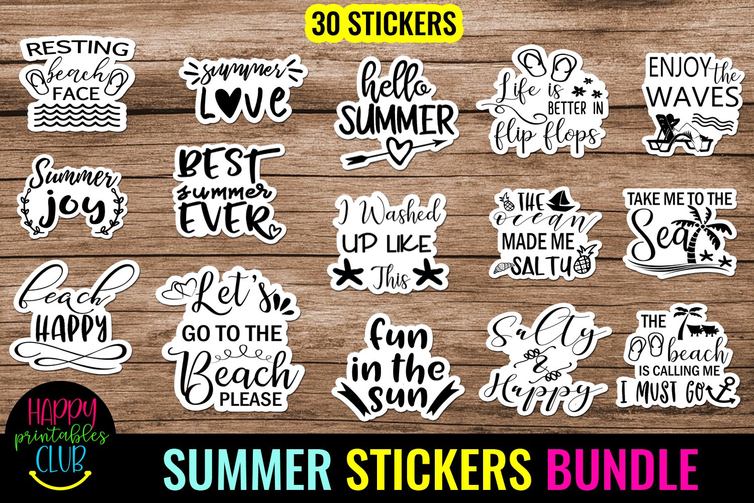 summer stickers printable stickers for beach summer