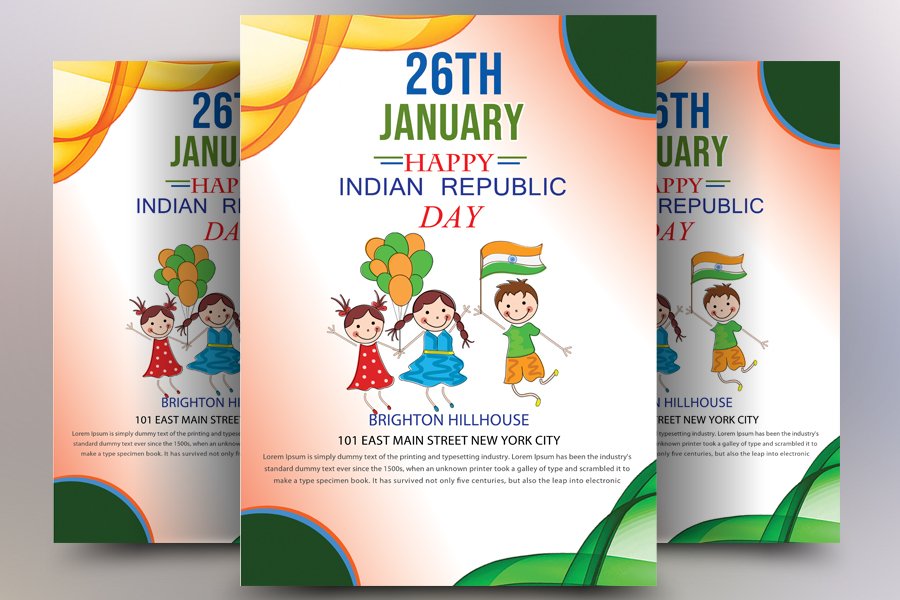 Happy Indian Republic Day poster (432482) Flyers Design Bundles