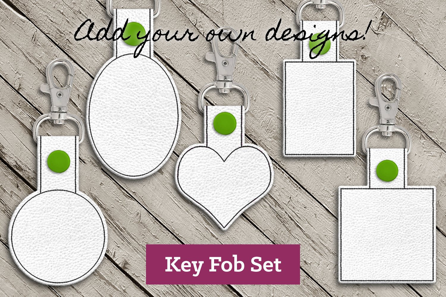 Blank key fobs set of 5 ith embroidery designs 1158271  in the hoop Blank key fobs set of 5 ith embroidery designs 1158271  in the hoop