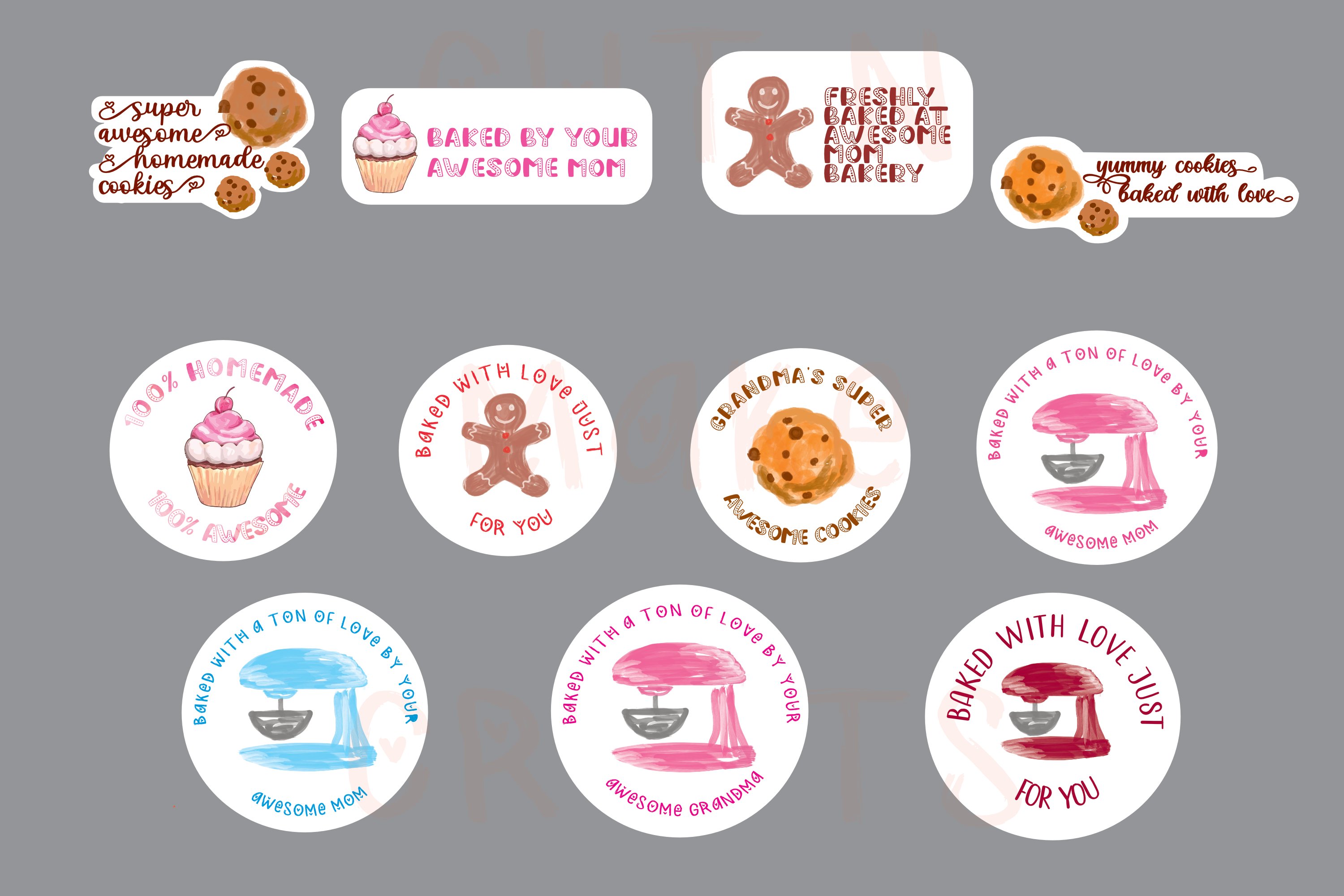 12 homemade with love baking stickers bundle png 300 dpi