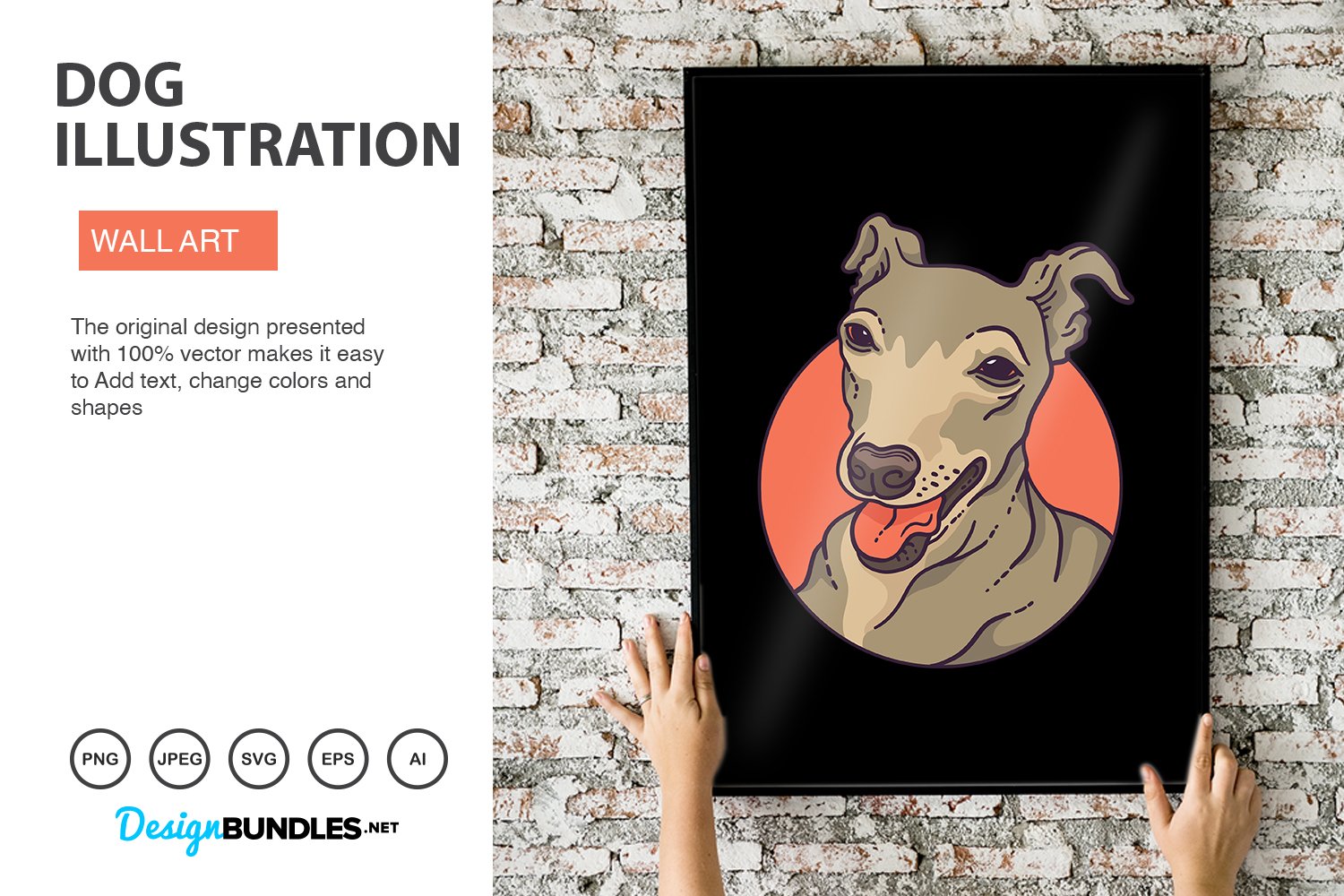 Head Dog Vector Illustration