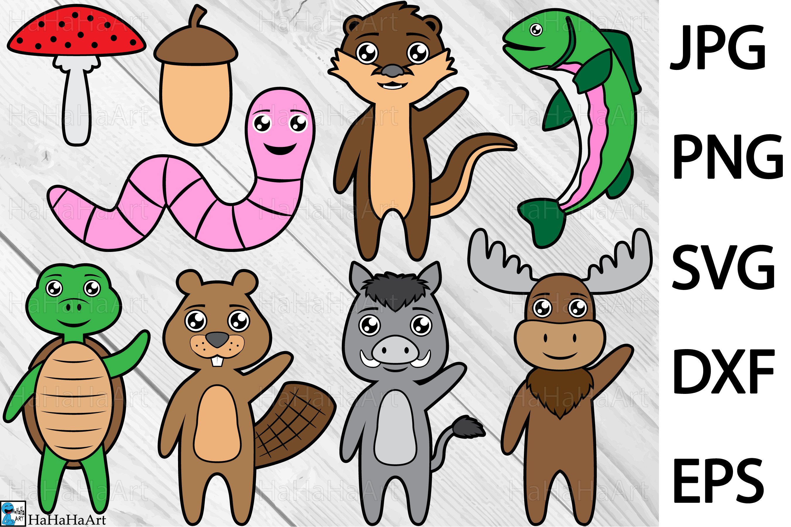 Cute Animals Designs - Clip art / Cutting Files 1485c (1023295 ...