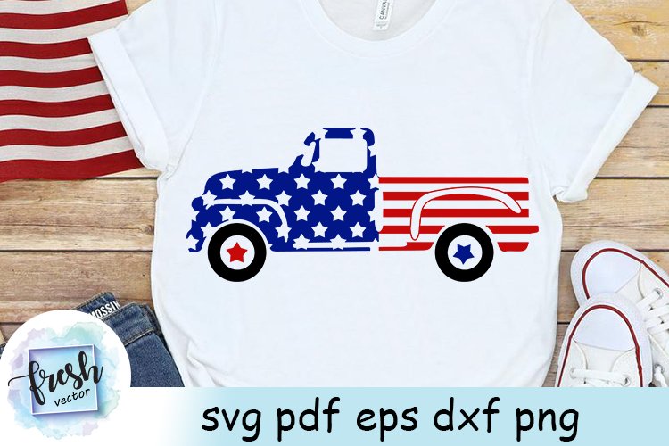 Download 4th Of July Truck Svg 4th Of July Svg American Flag Svg 562331 Svgs Design Bundles