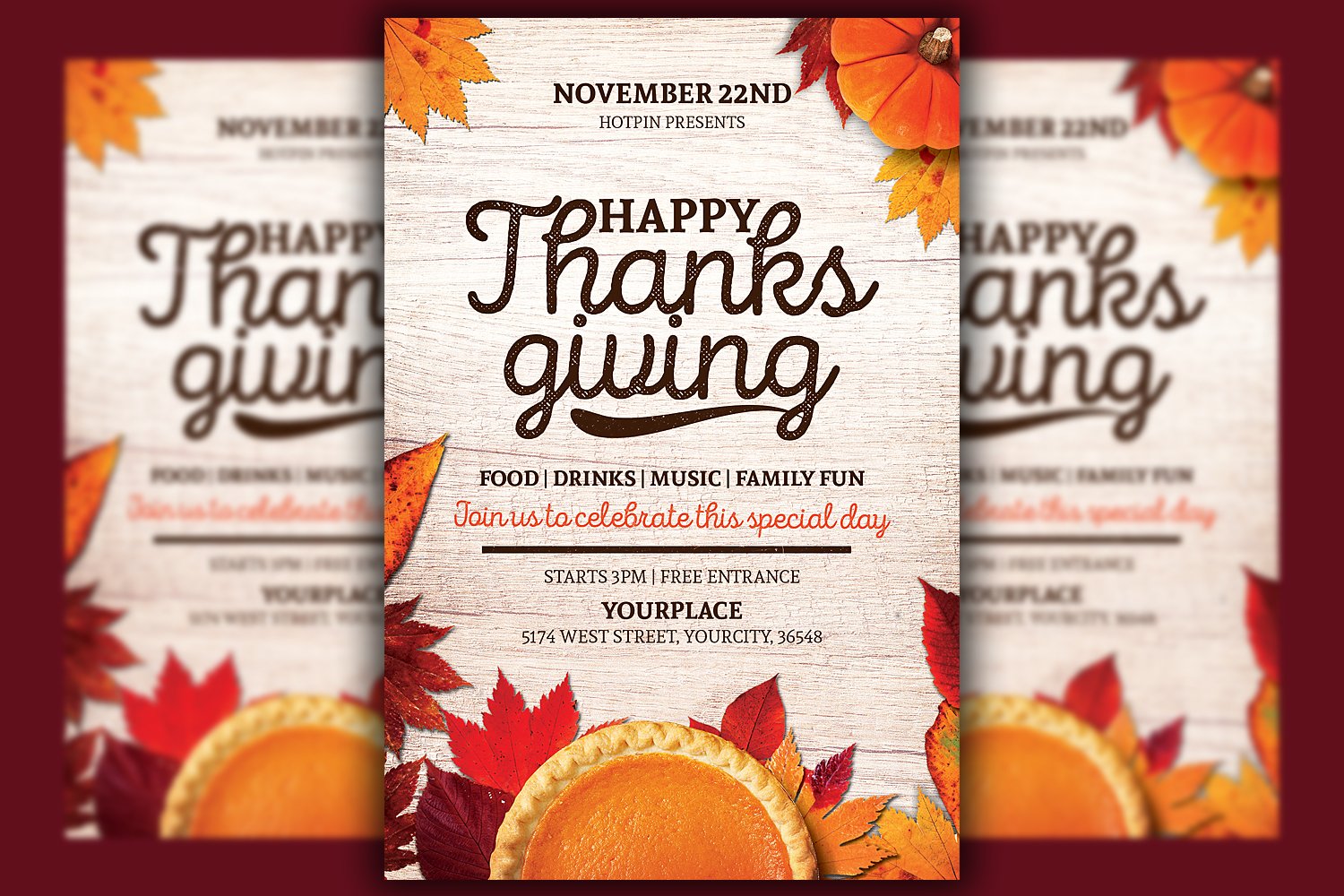 Thanksgiving Flyer Template (21)  Flyers  Design Bundles With Thanksgiving Flyer Template Free