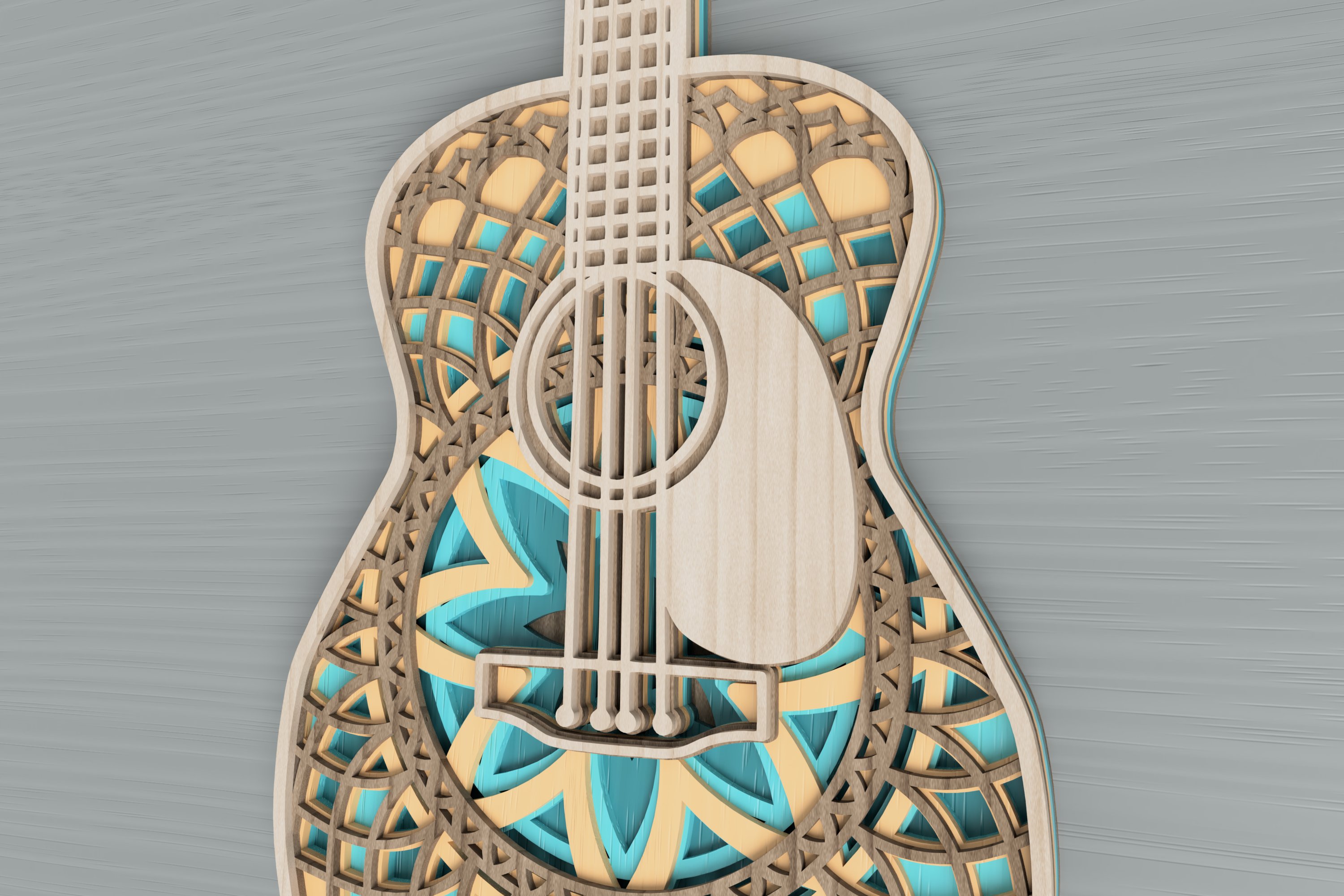 Guitar laser cut file (1147183) Cut Files Design Bundles