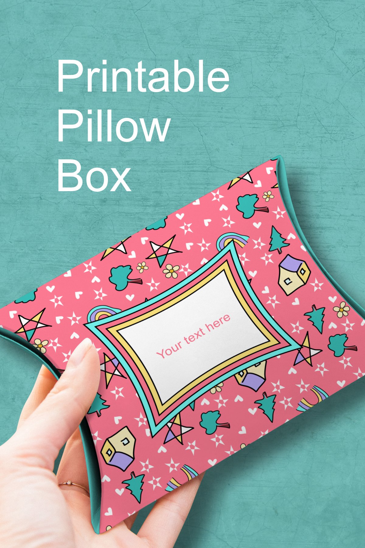 Printable Pink Pillow Box for Small Favors Print n Cut Files
