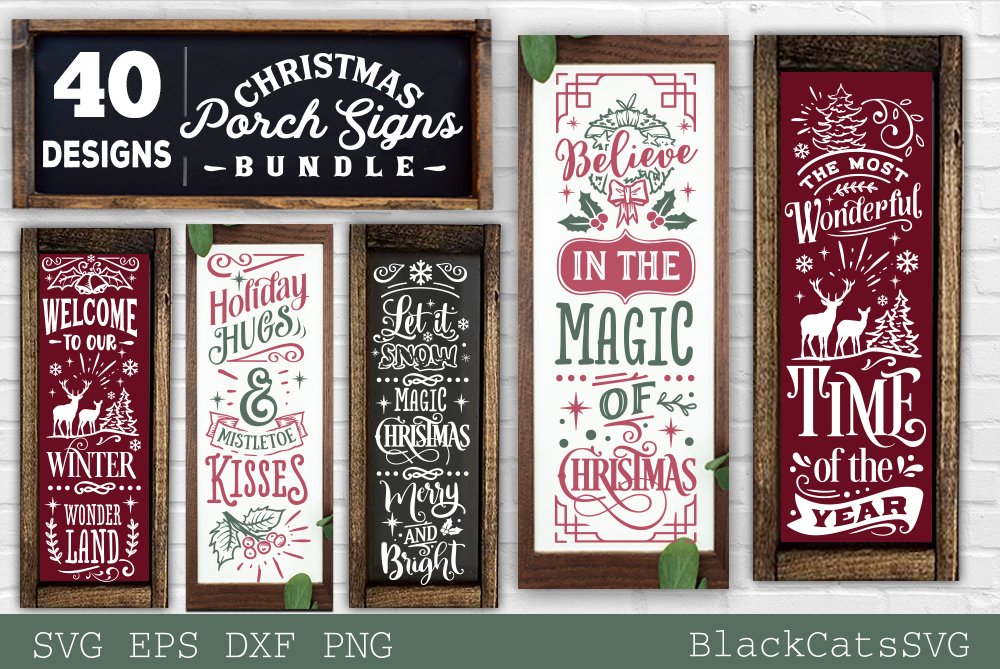 Christmas porch signs bundle SVG Vertical signs SVG Bundle (944012