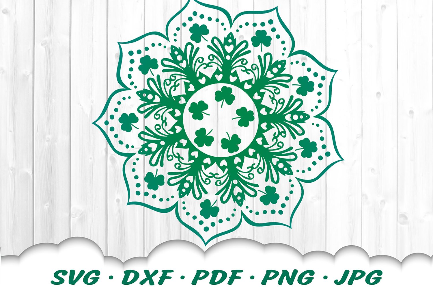 Shamrock Mandala SVG DXF Cut Files (516493) | SVGs | Design Bundles