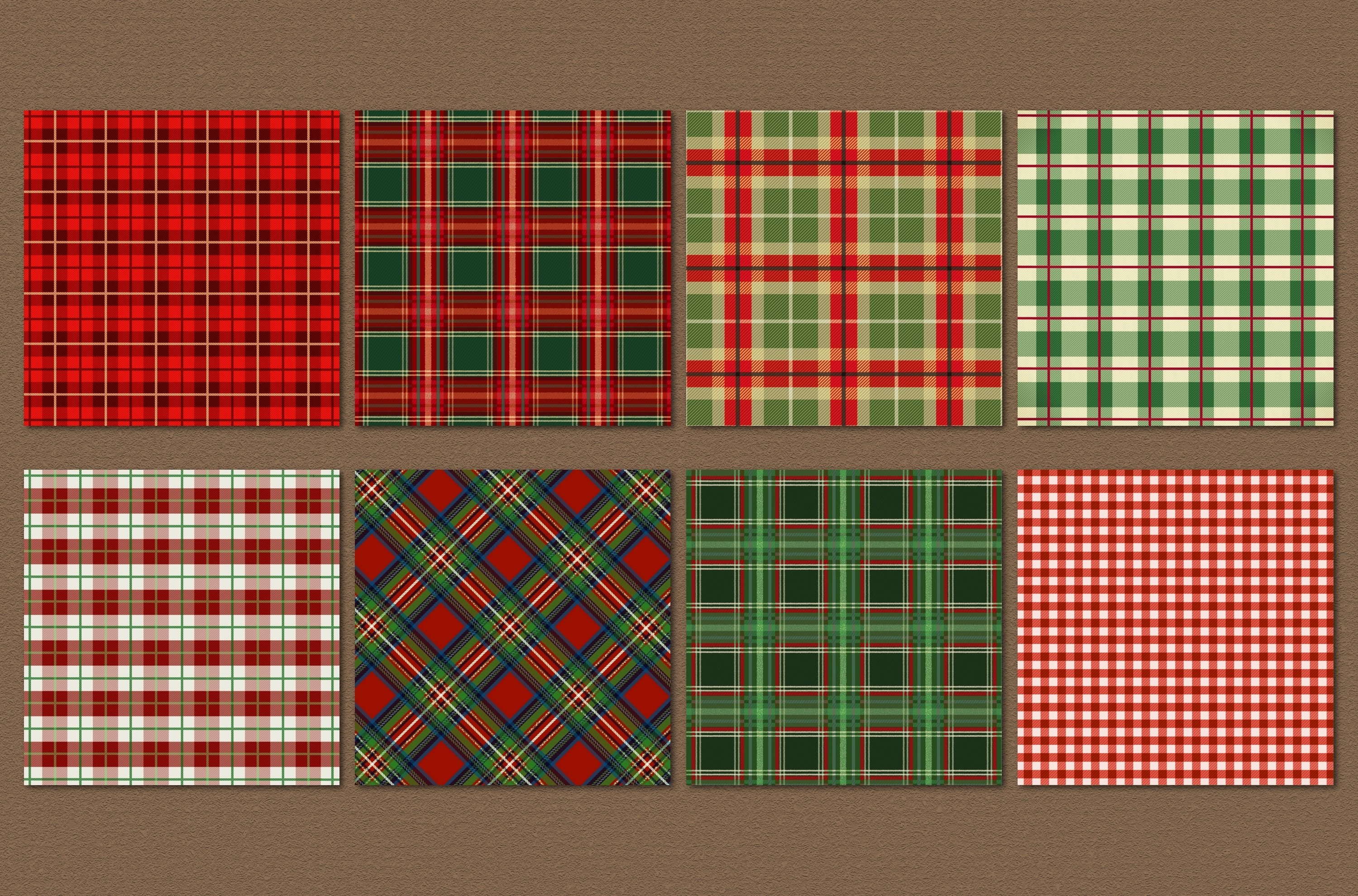 Christmas plaid backgrounds (362677) | Scrapbooking | Design Bundles