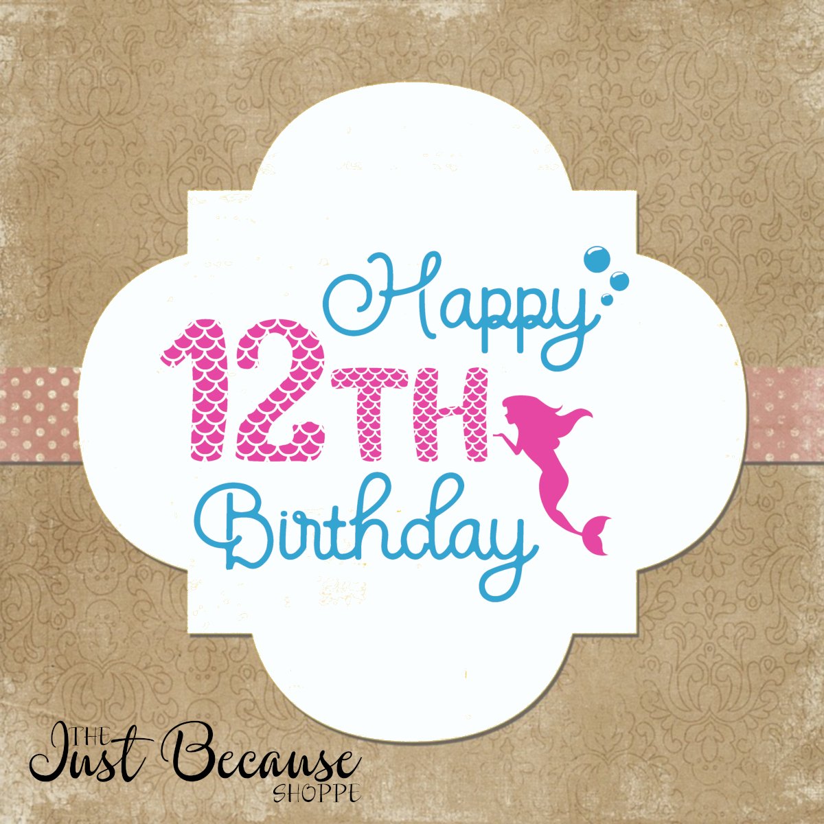 Download Happy 12th Birthday Mermaid, SVG Design -0449 (207233 ...