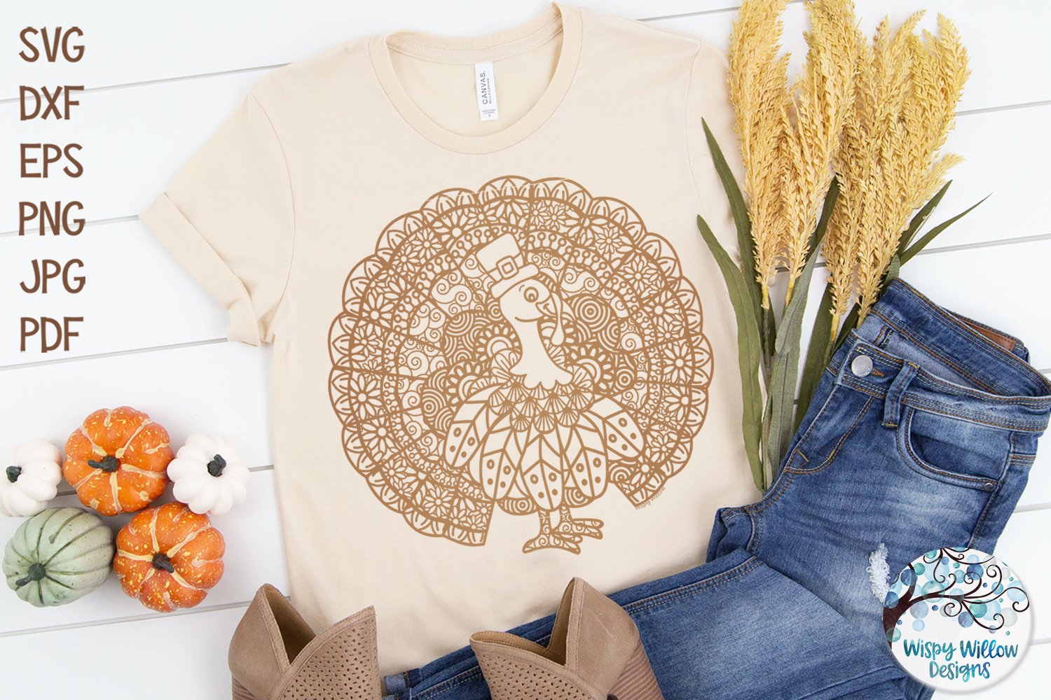 Turkey Zentangle SVG | Thanksgiving Turkey Mandala SVG (906692) | Cut