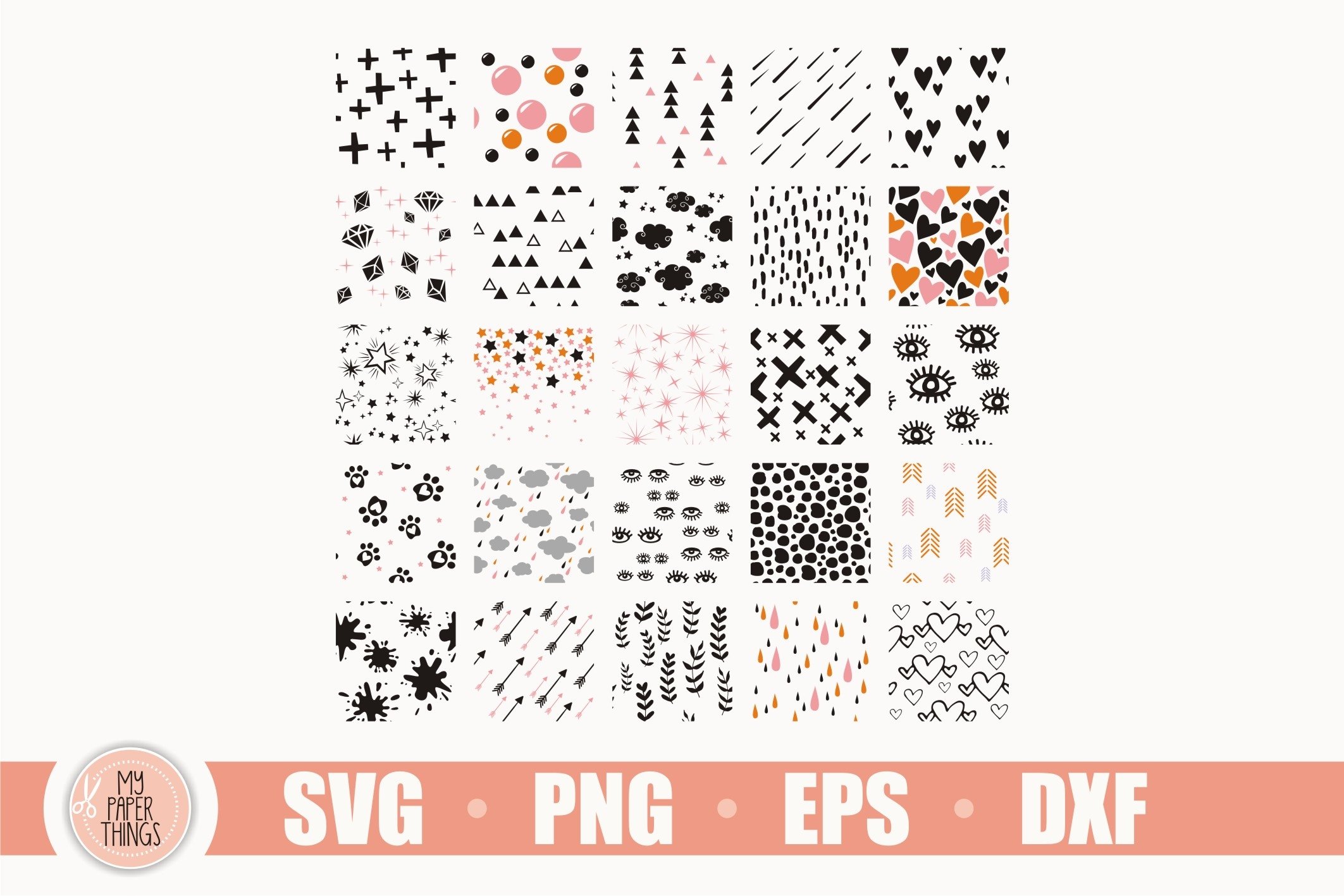 Seamless Pattern SVG Bundle (530483) | Cut Files | Design Bundles