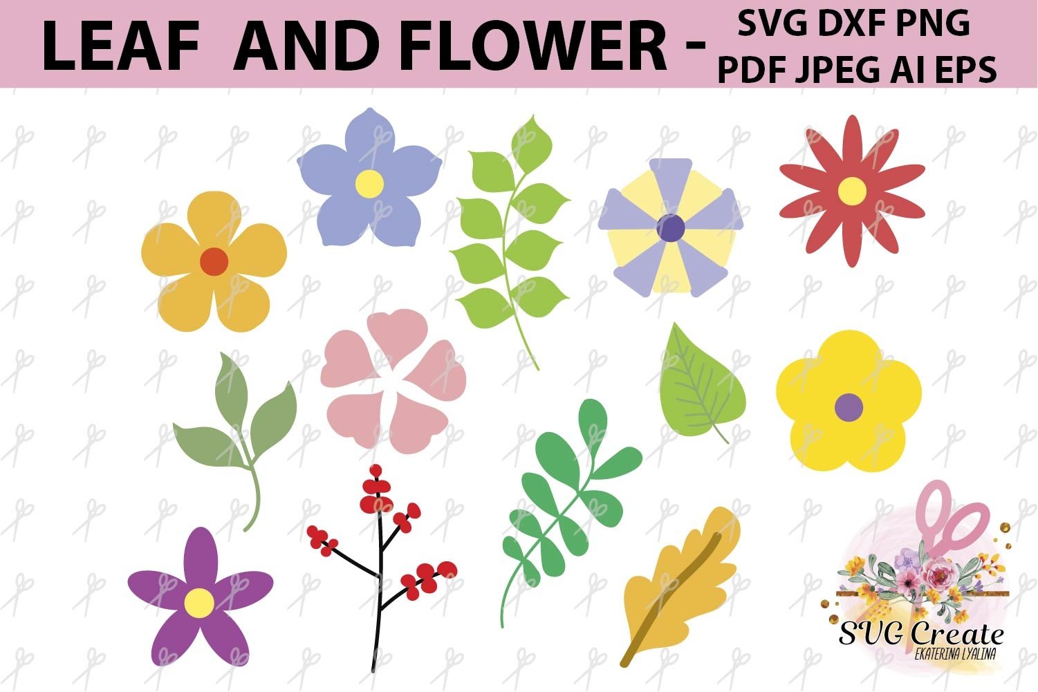 Download Flower Svg Leaf Clipart Flower Clipart Clip Art Template 116750 Svgs Design Bundles