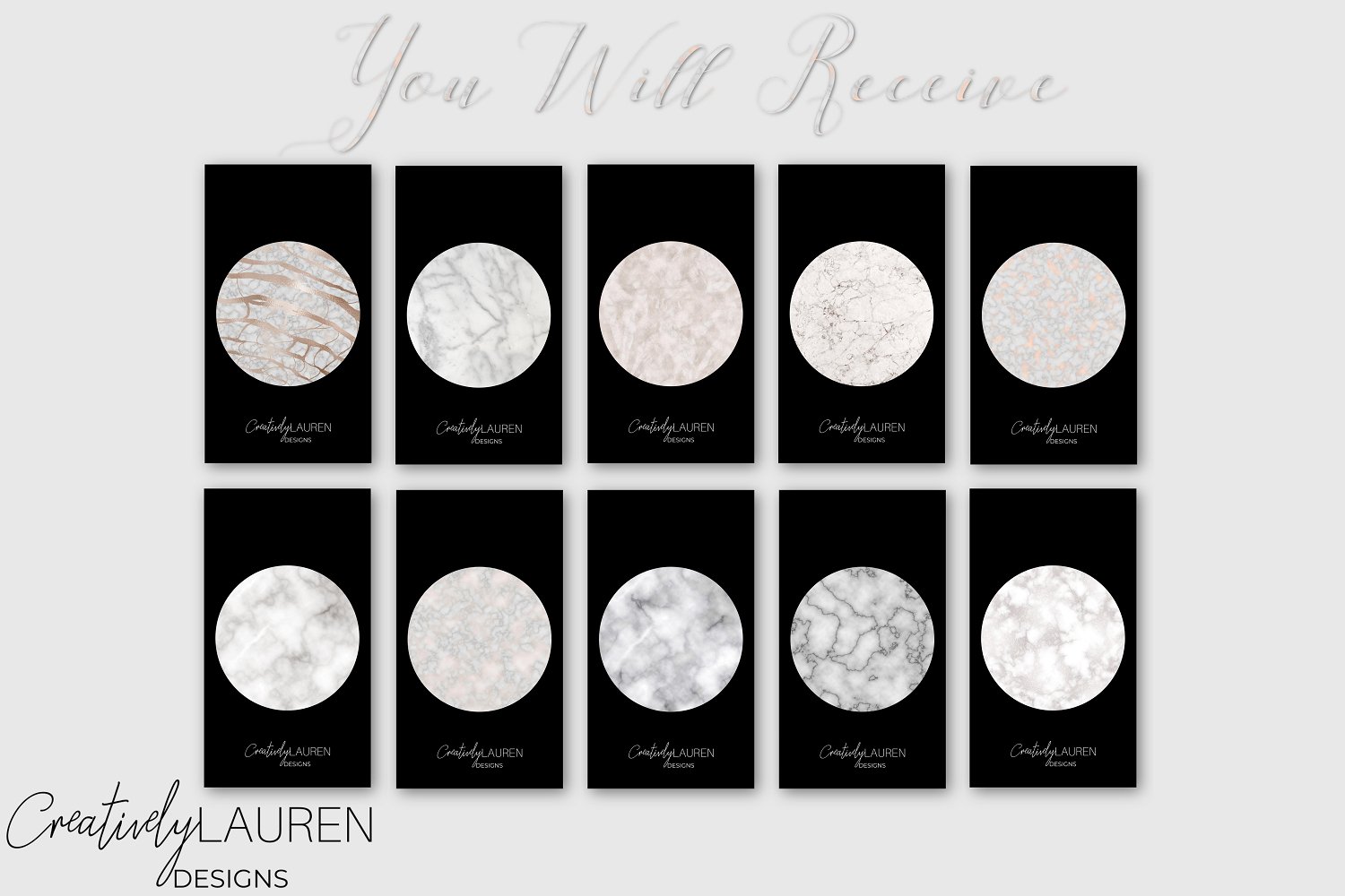 Marble Instagram Highlight Covers (855323) Instagram Design Bundles