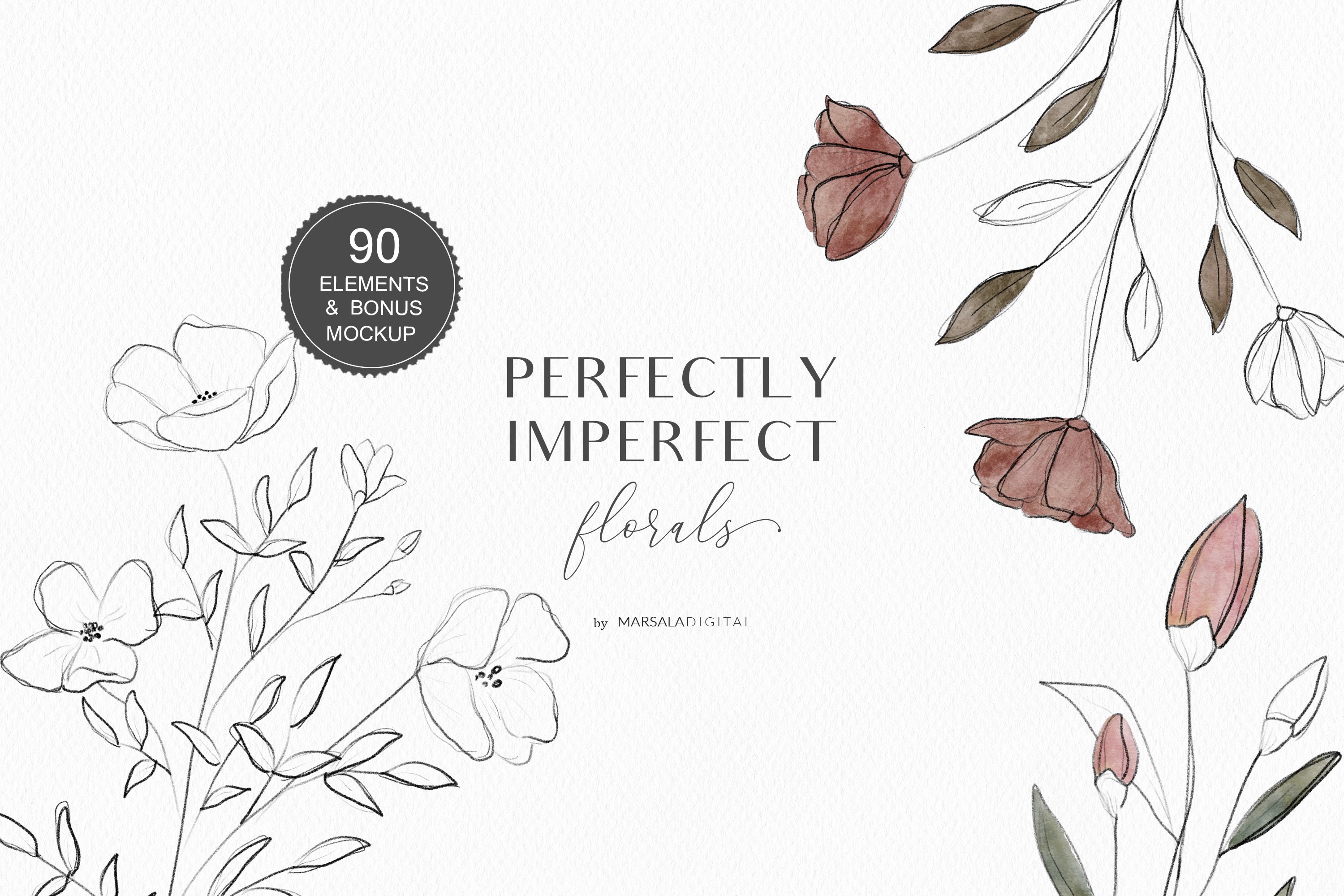 Watercolor Line Drawing Flowers | Best Flower Site