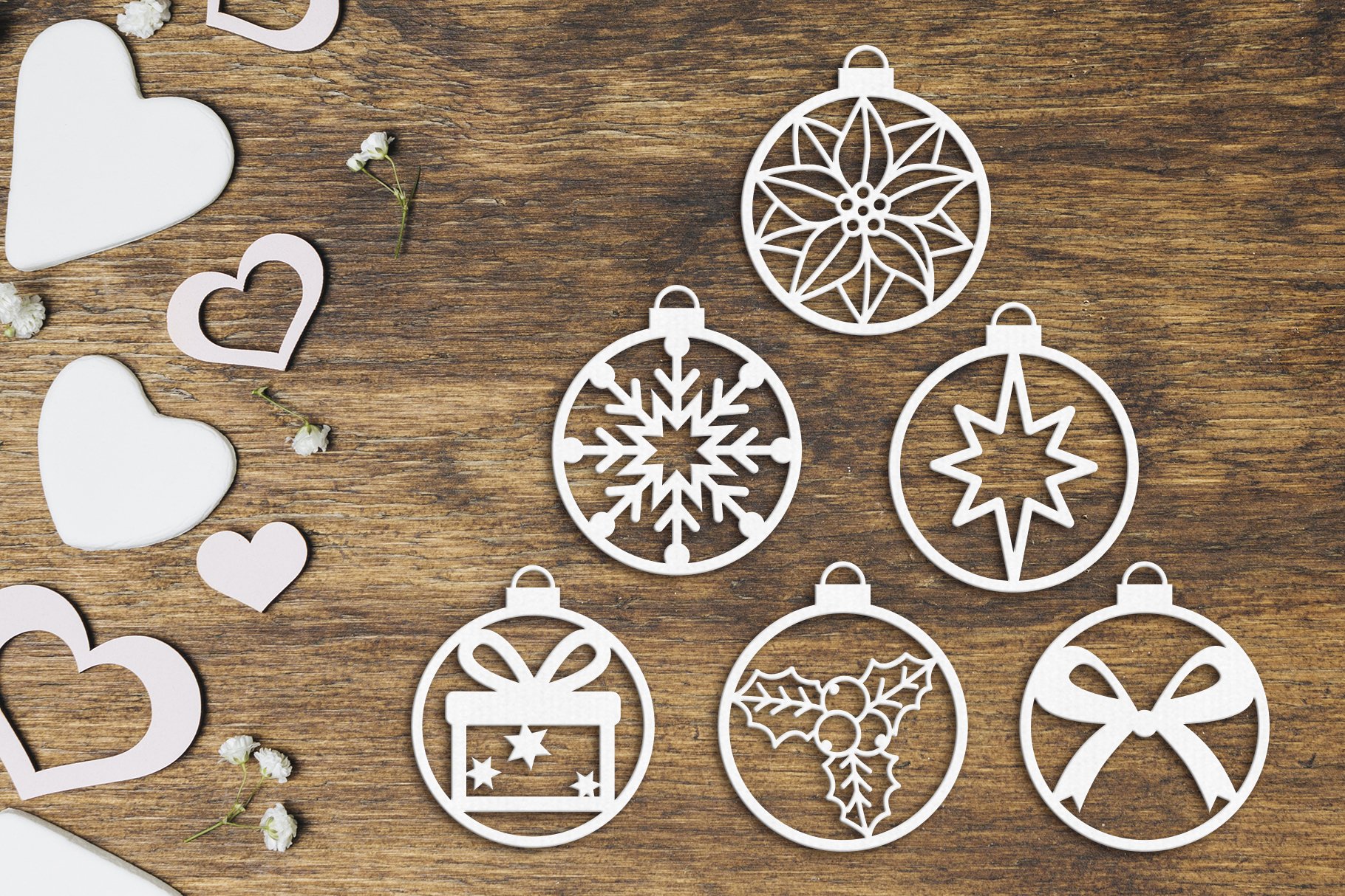 SVG Set of christmas balls for Cricut, laser cutting, diy. (995281