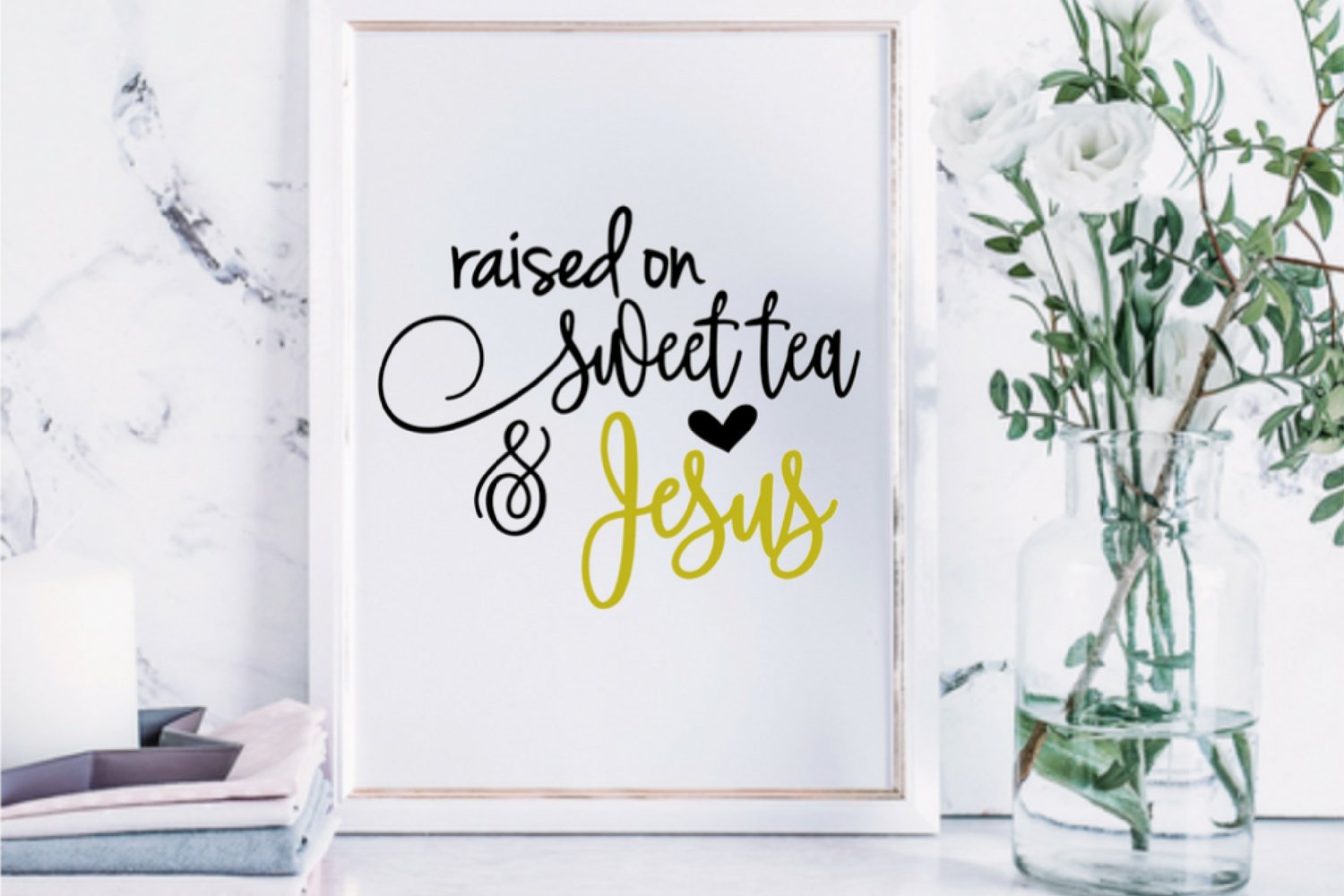Raised on Sweet Tea and Jesus wall art Printable Christian (105352 ...