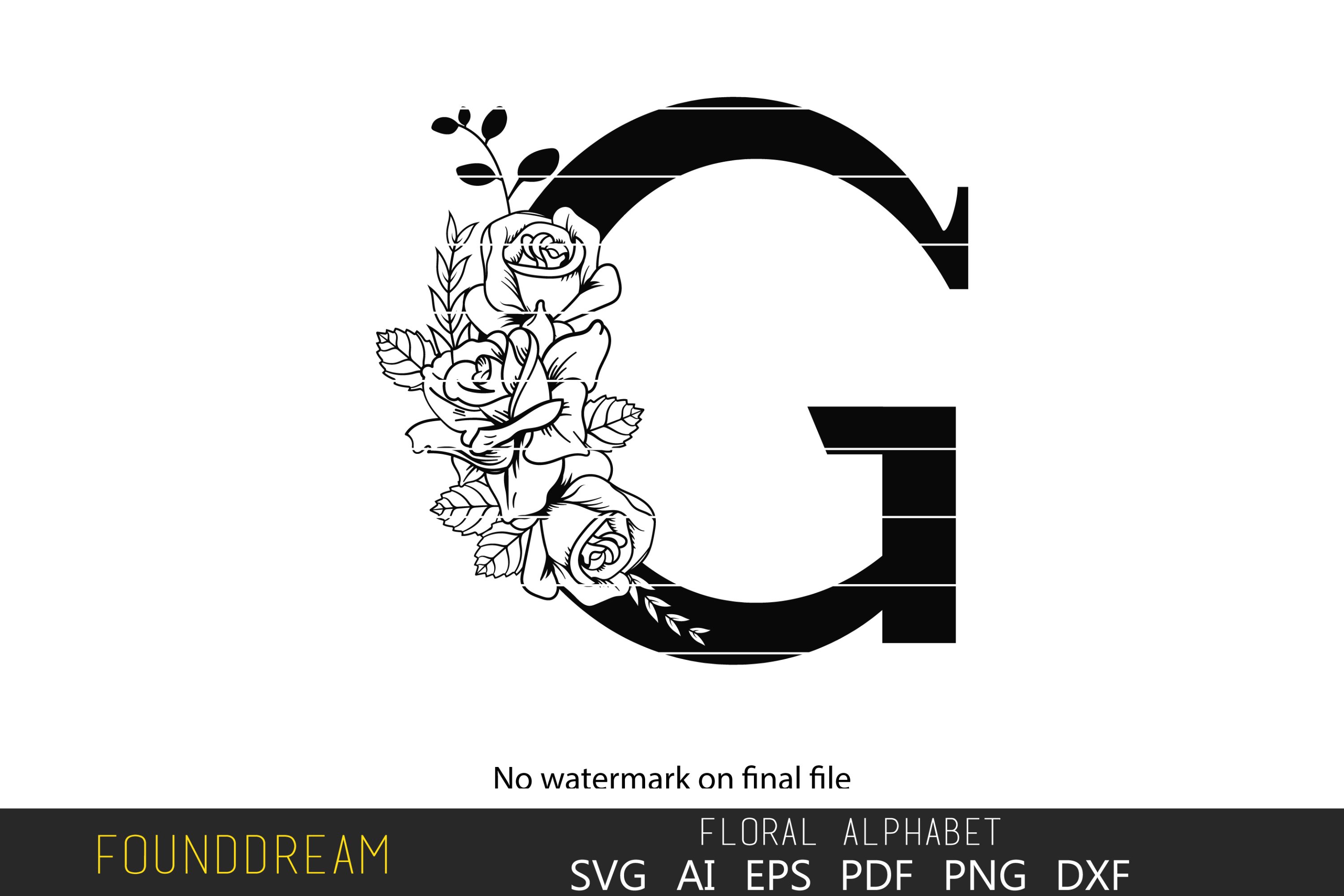 floral alphabet g letter 578196 cut files design bundles