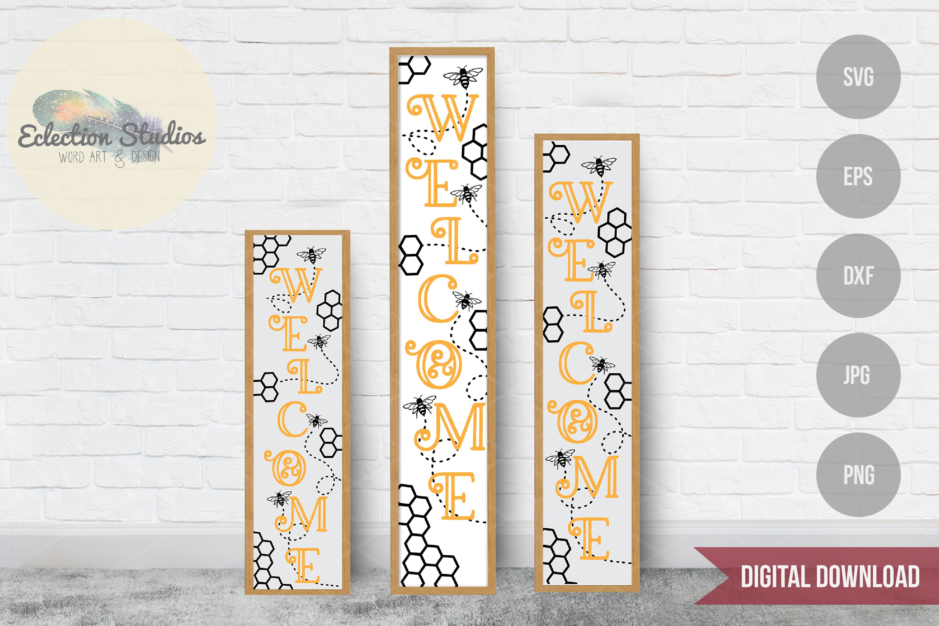 Download Welcome Bee Tall Porch Sign SVG (721624) | Cut Files ...