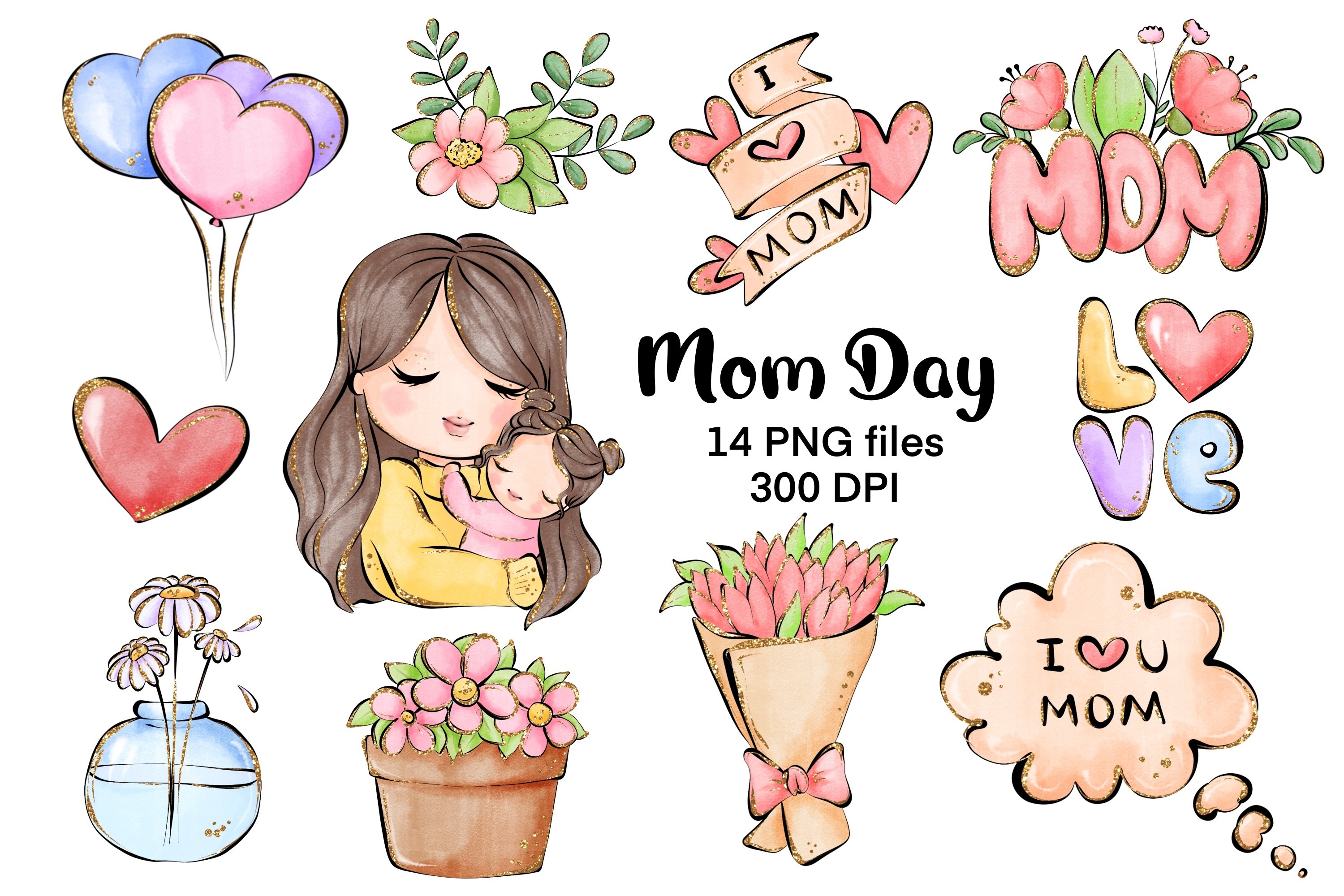 Happy Mother's Day Stickers. 40mm Round Pink Buff Stickers With Foil G – Little Sticker Co