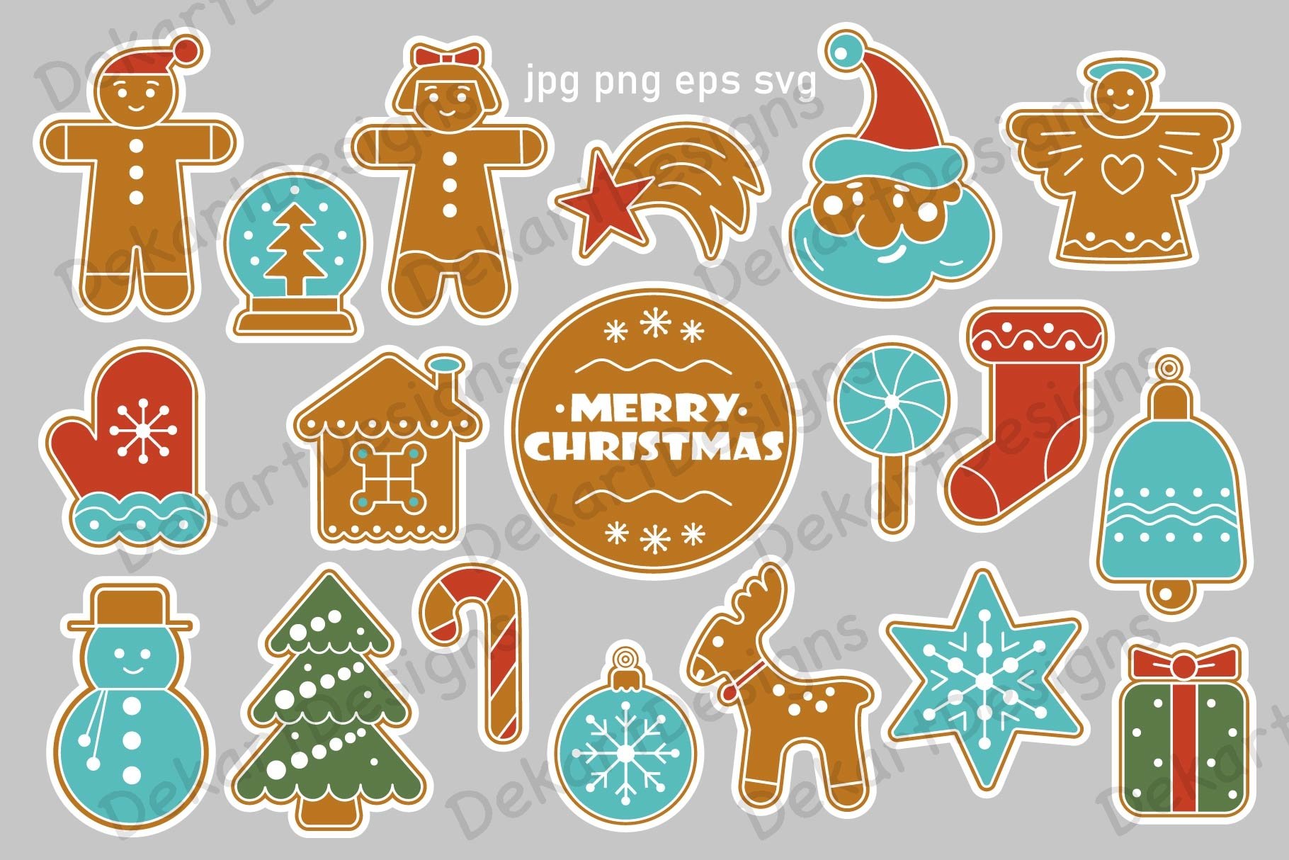 Sticker SVG Christmas Gingerbread Cookies PNG Printable 1052117 