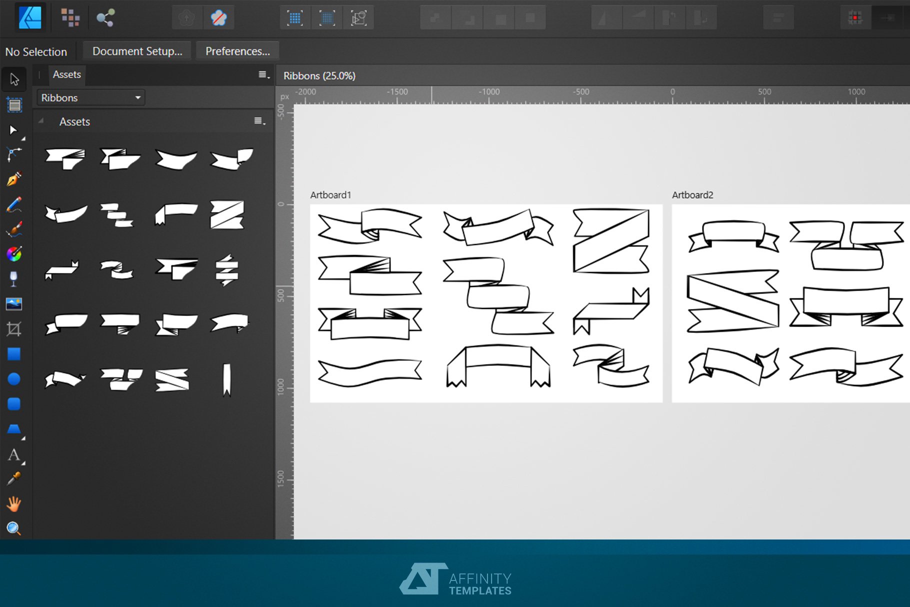 Ribbons Vectors for Affinity Designer (562882) | Objects | Design Bundles