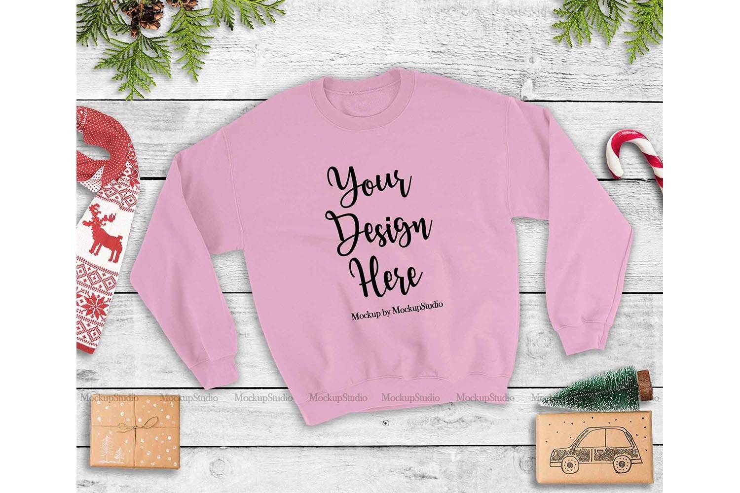 pink christmas sweatshirt