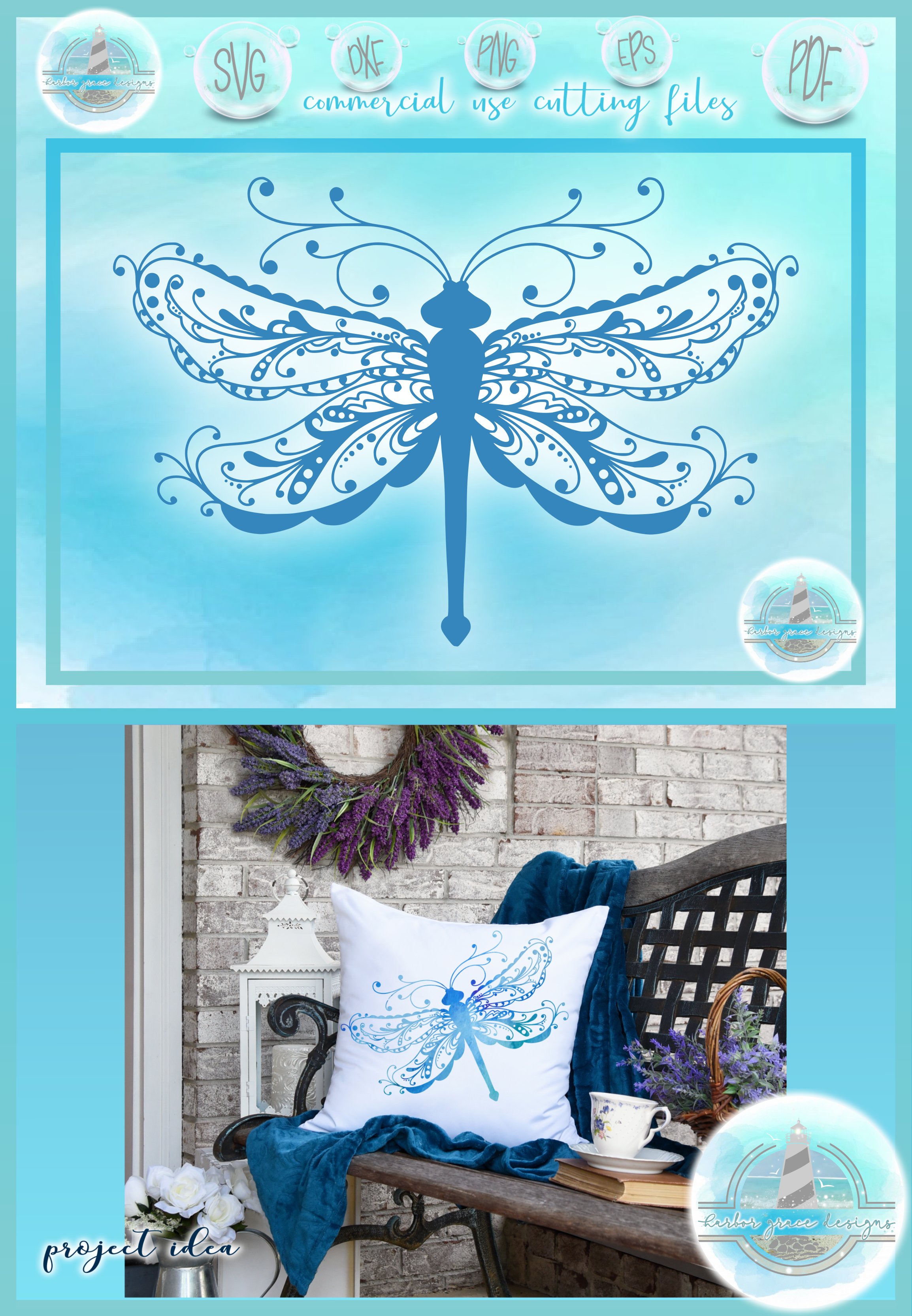 Beautiful Intricate Dragonfly Mandala Zentangle SVG (356754) | SVGs