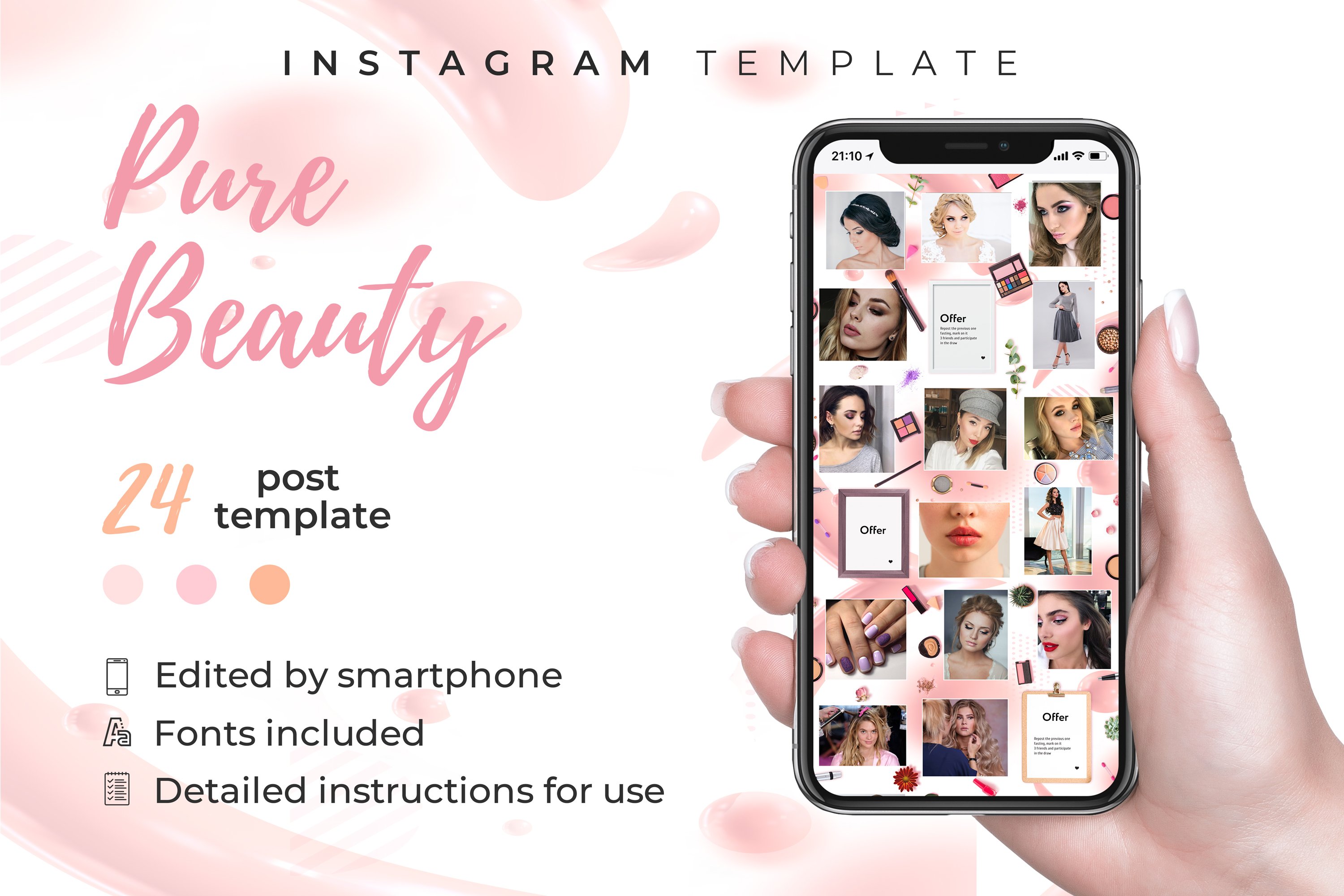 Beauty saloninstagram template kitcanva template puzzle (538363