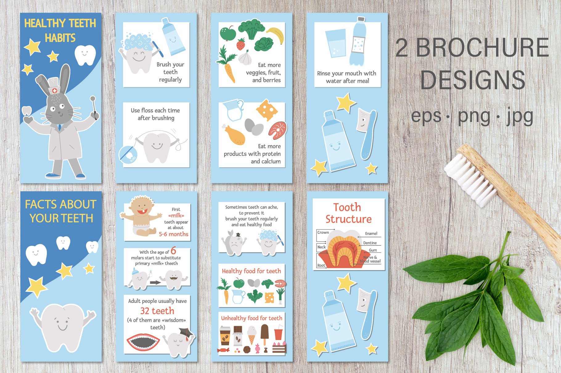 Dental clinic kit for kids (620082) Illustrations Design Bundles